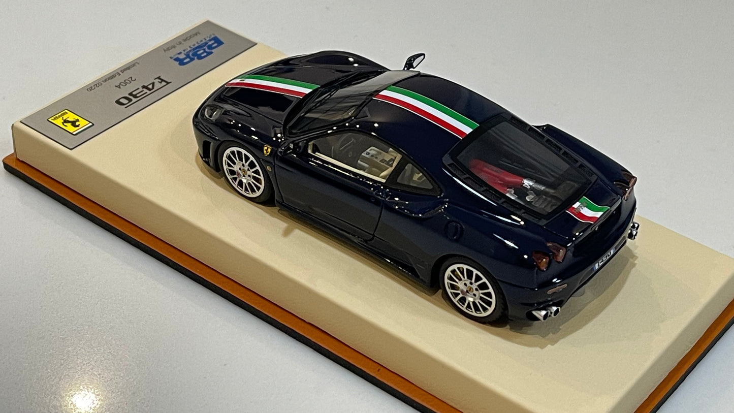 BBR 1/43 Ferrari F430 Coupe Pozzi Blue w/ Italian Stripe BBR164BP