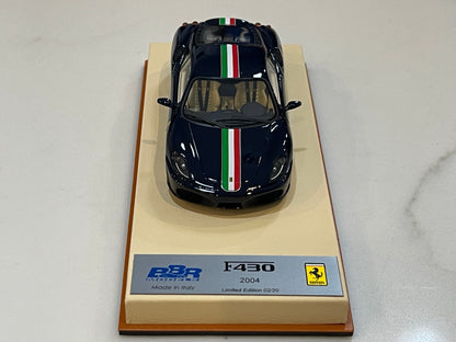 BBR 1/43 Ferrari F430 Coupe Pozzi Blue w/ Italian Stripe BBR164BP