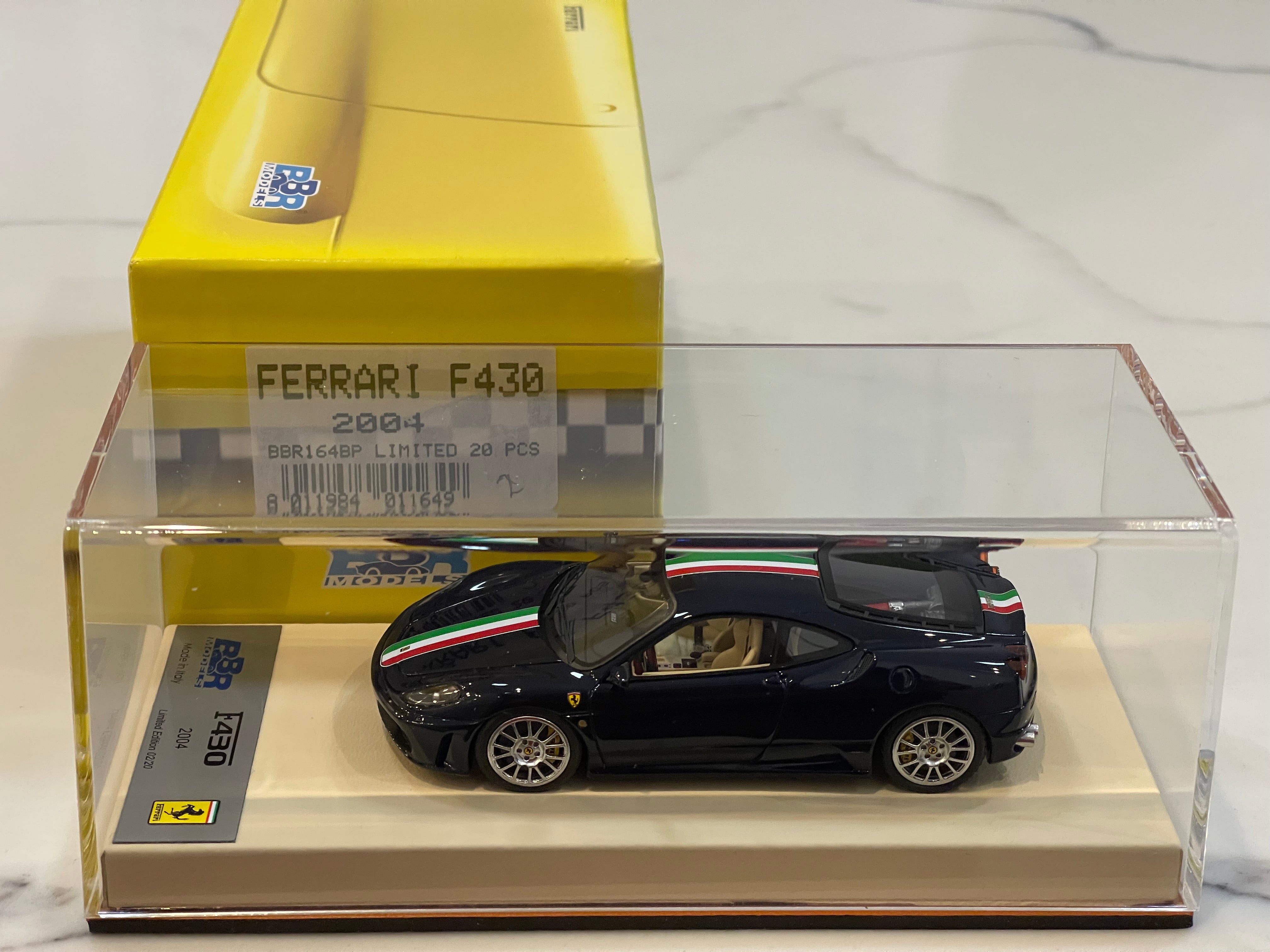 BBR 1/43 Ferrari F430 Coupe Pozzi Blue w/ Italian Stripe BBR164BP
