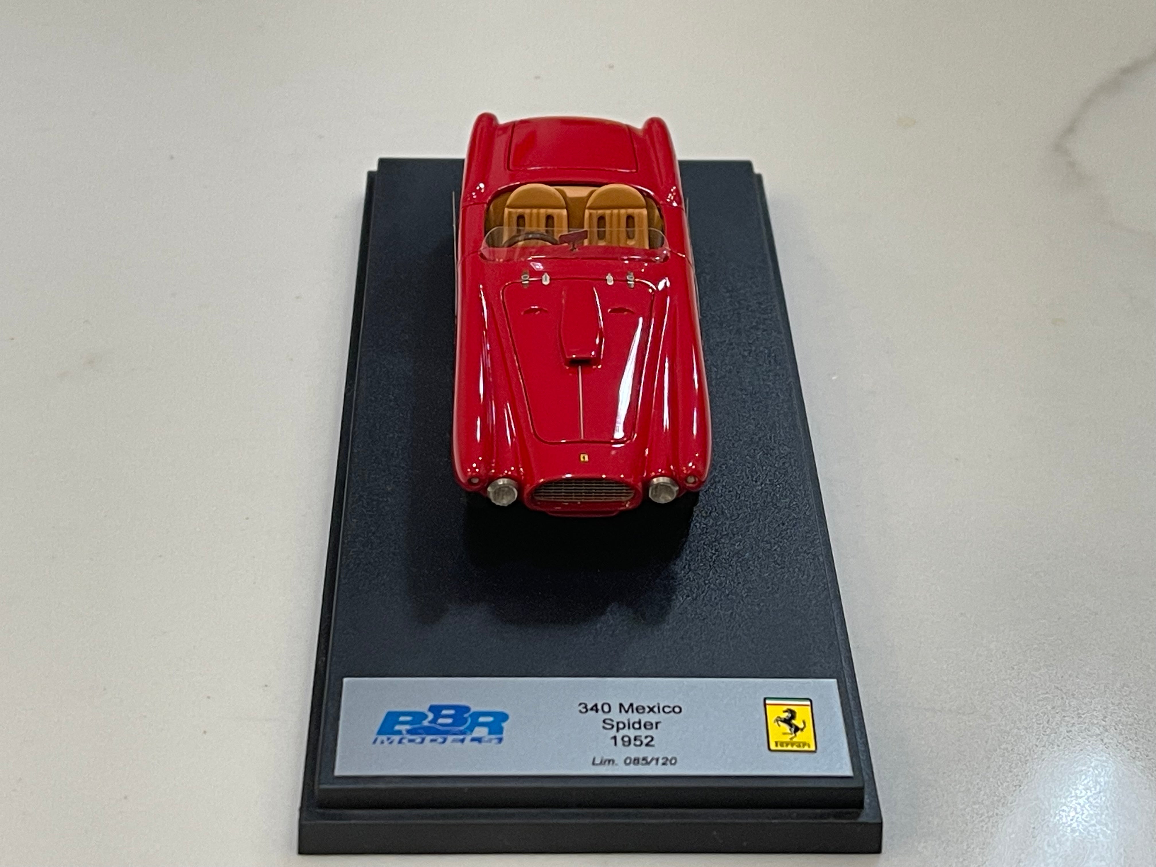 BBR 1/43 Ferrari 340 Mexico Spider 1952 Red BBR175B