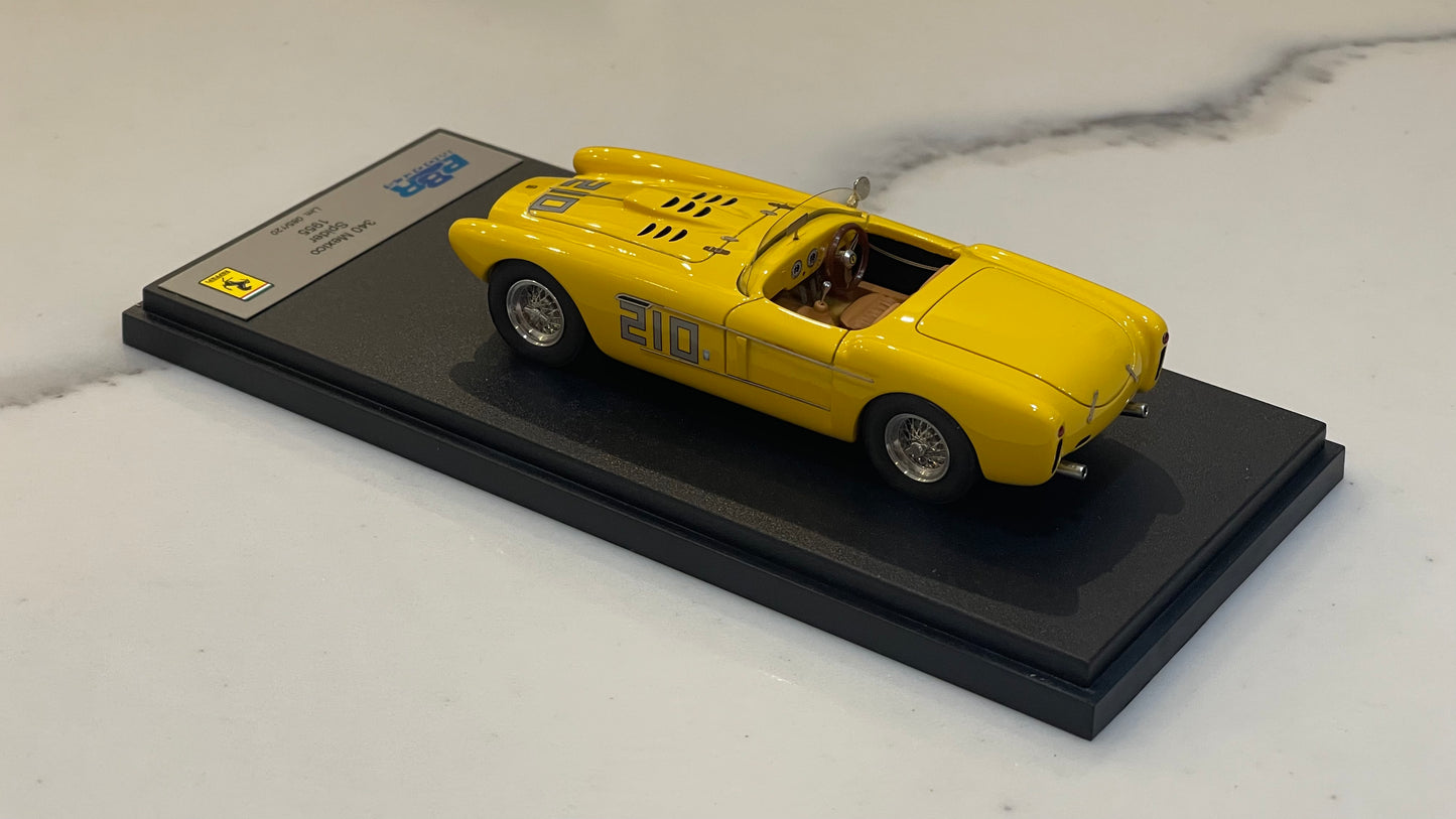 BBR 1/43 Ferrari 340 Mexico Spider Watkins Glen 1955 Yellow No. 210 BBR175C