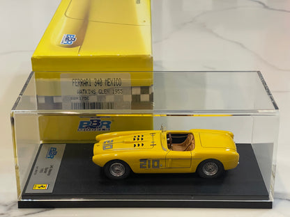 BBR 1/43 Ferrari 340 Mexico Spider Watkins Glen 1955 Yellow No. 210 BBR175C