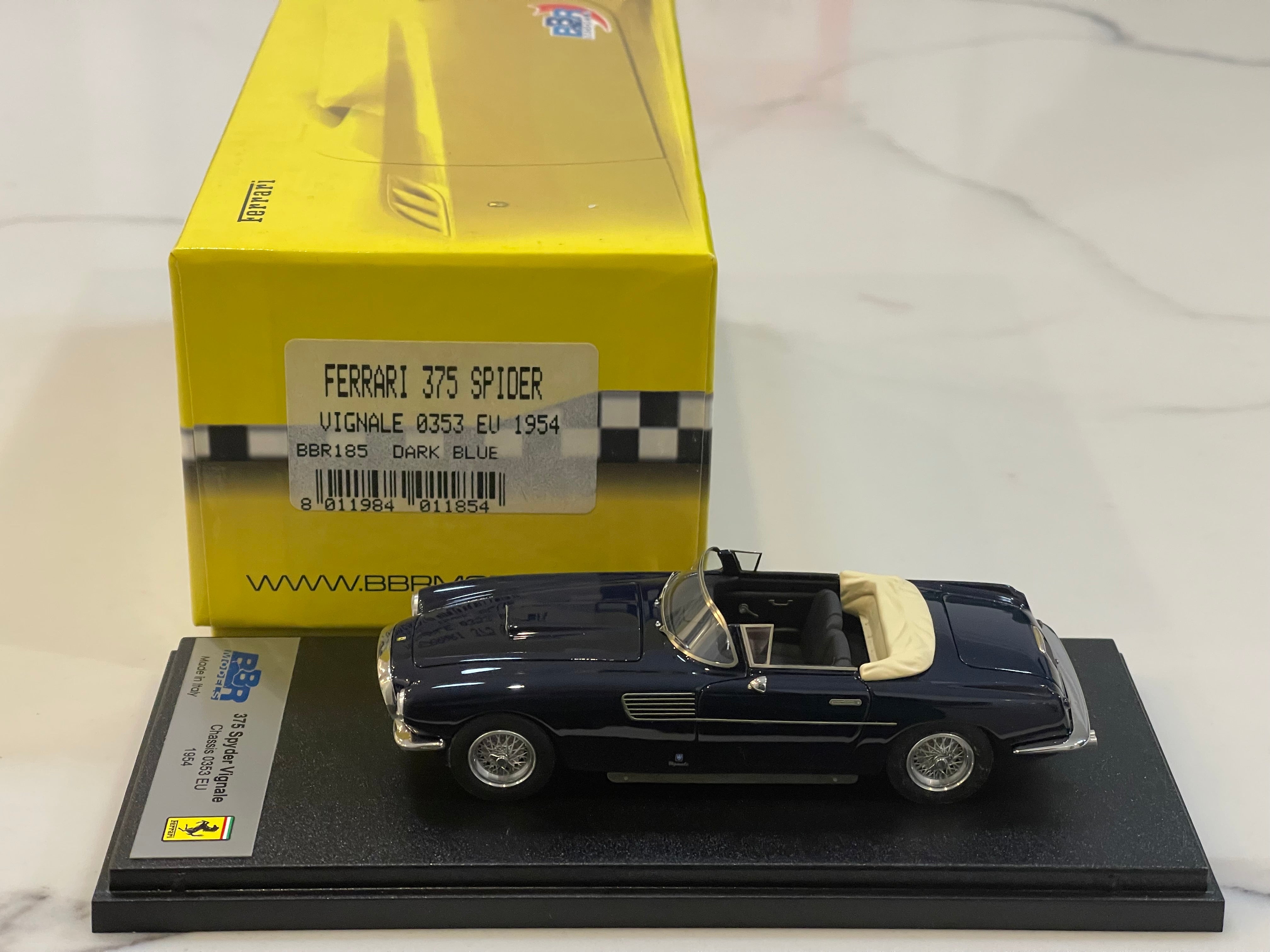 BBR 1/43 Ferrari 375 Spider Vignale 0353EU 1954 Dark Blue BBR185