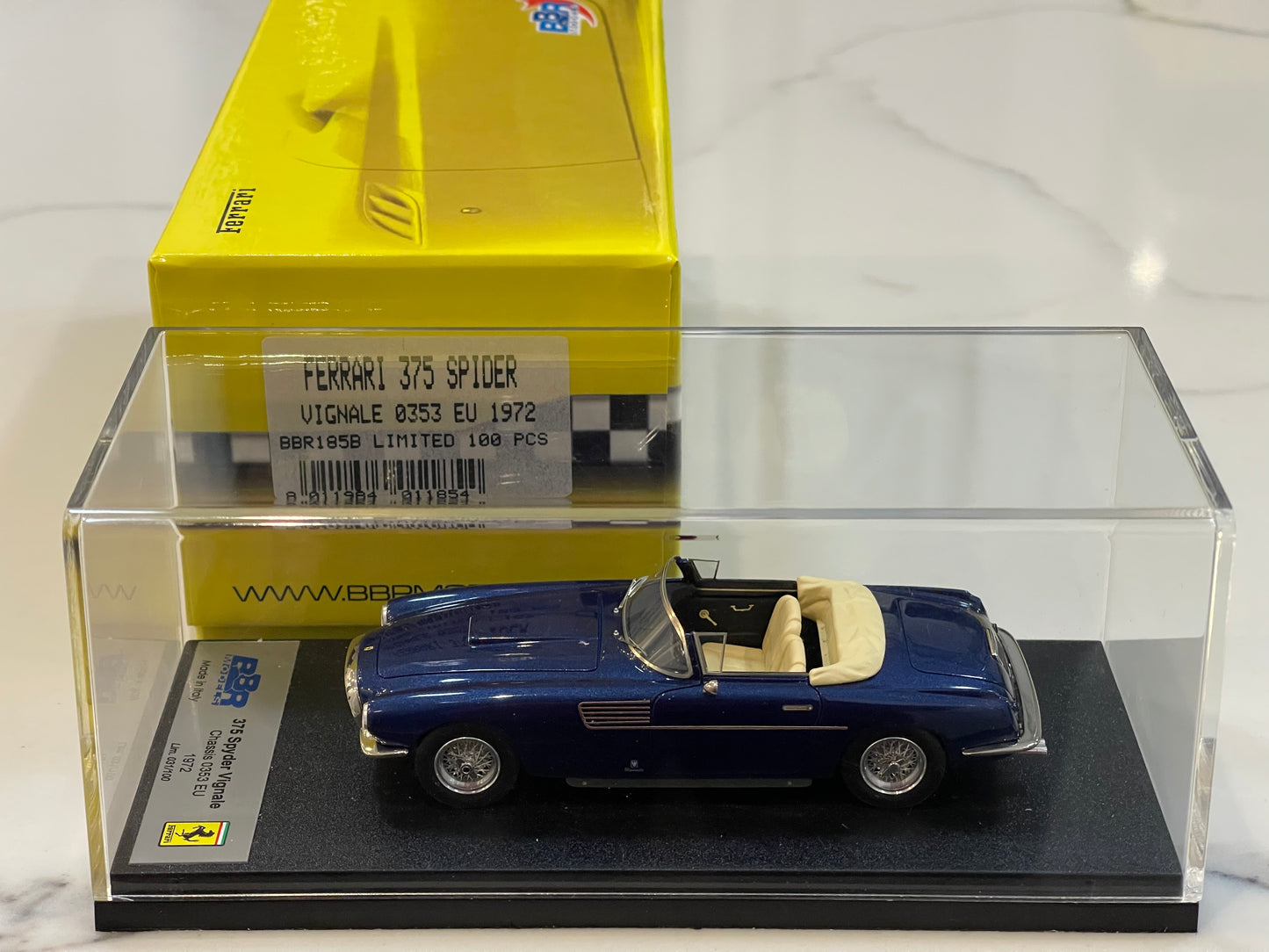 BBR 1/43 Ferrari 375 Spider Vignale 0353EU 1954 Blue BBR185B