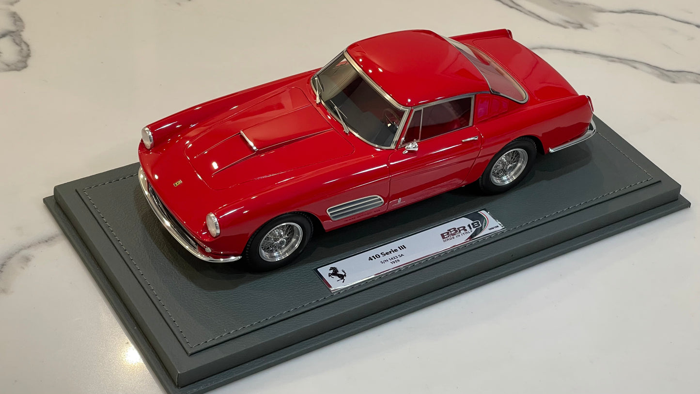 BBR 1/18 Ferrari 410 Superamerica  Series III SN1423SA 1959 Rosso Corsa BBR1865B