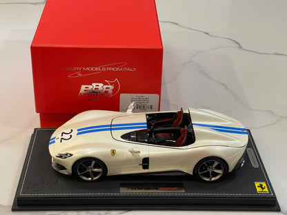 BBR 1/18 Ferrari Monza SP2 2018 Bianco Italia/Blue P1865H