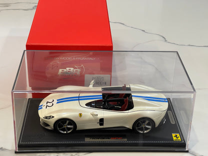 BBR 1/18 Ferrari Monza SP2 2018 Bianco Italia/Blue P1865H