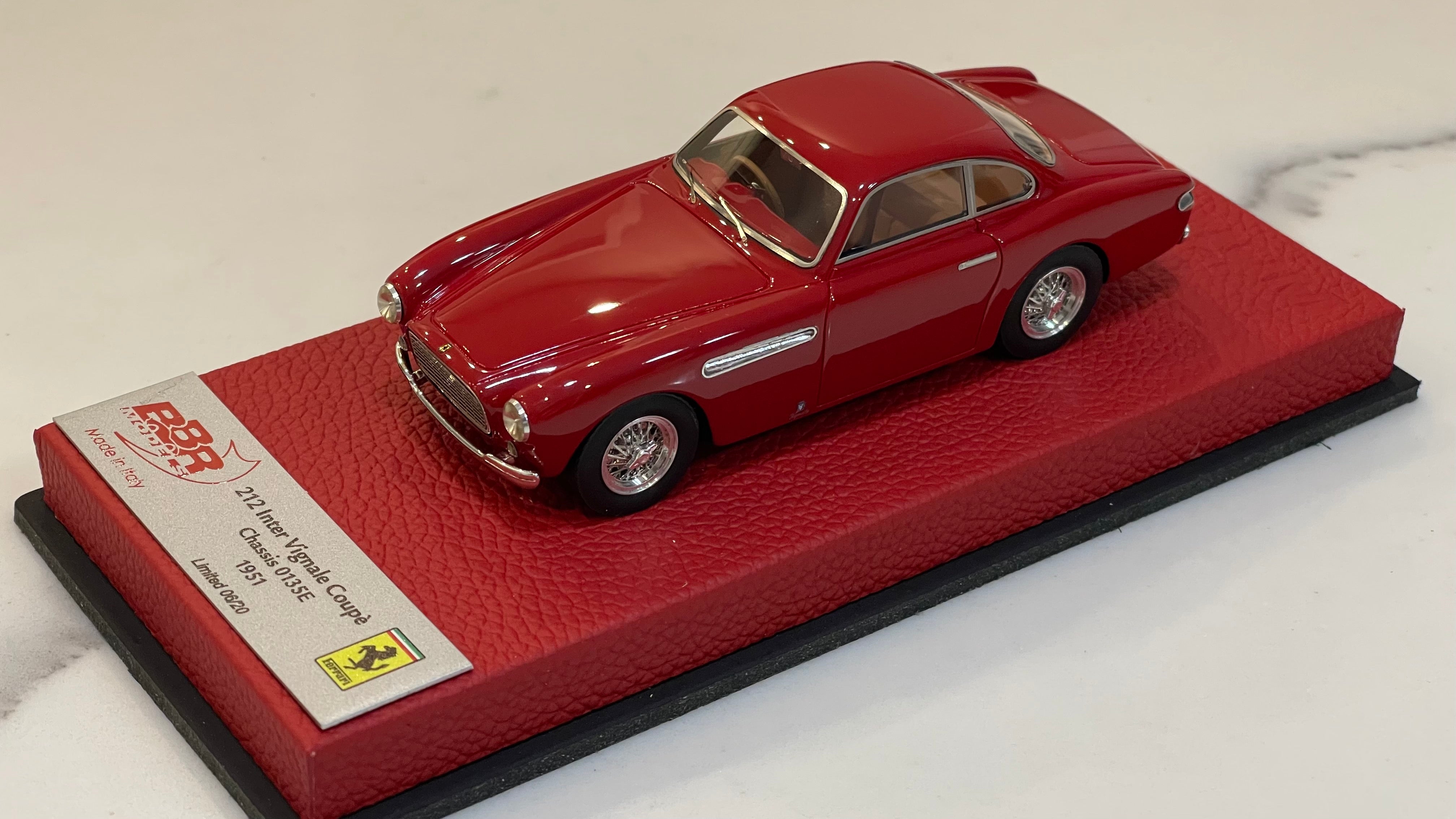 BBR 1/43 Ferrari 212 Inter Vignale Coupe 0135E 1962 Dark Red BBR190APRE