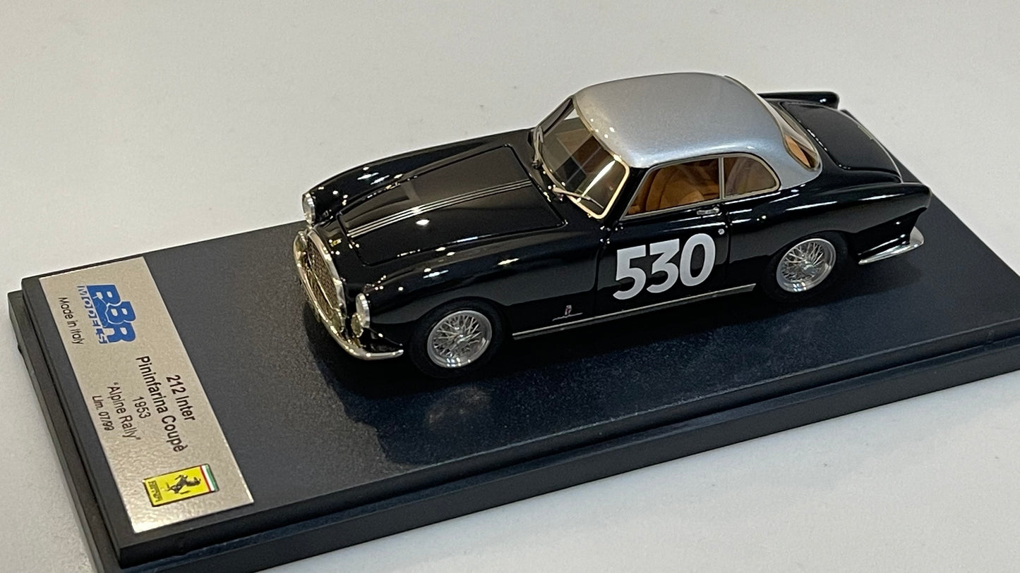 BBR 1/43 Ferrari 212 Inter Pininfarina Coupe Alpine Rally 1953 Black/Silver No. 530 BBR192C