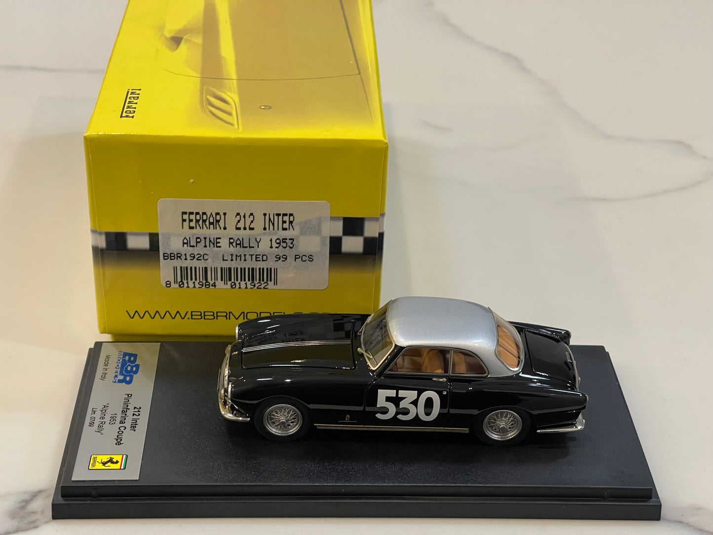 BBR 1/43 Ferrari 212 Inter Pininfarina Coupe Alpine Rally 1953 Black/Silver No. 530 BBR192C