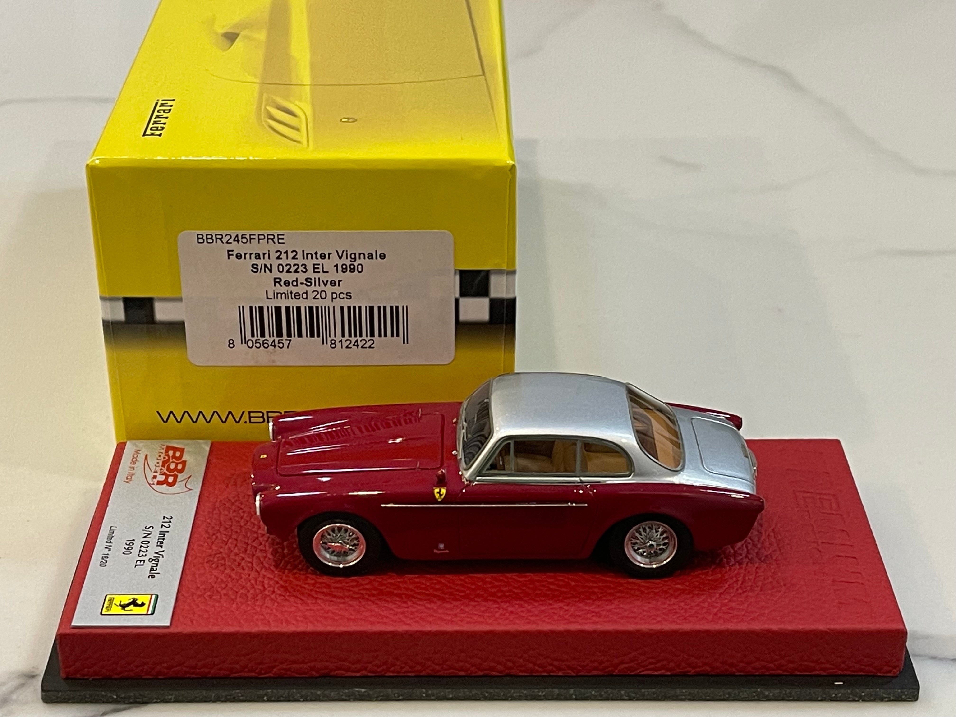 BBR 1/43 Ferrari 212 Inter Vignale Coupe 0223EL 1952 Red/Silver BBR245FPRE