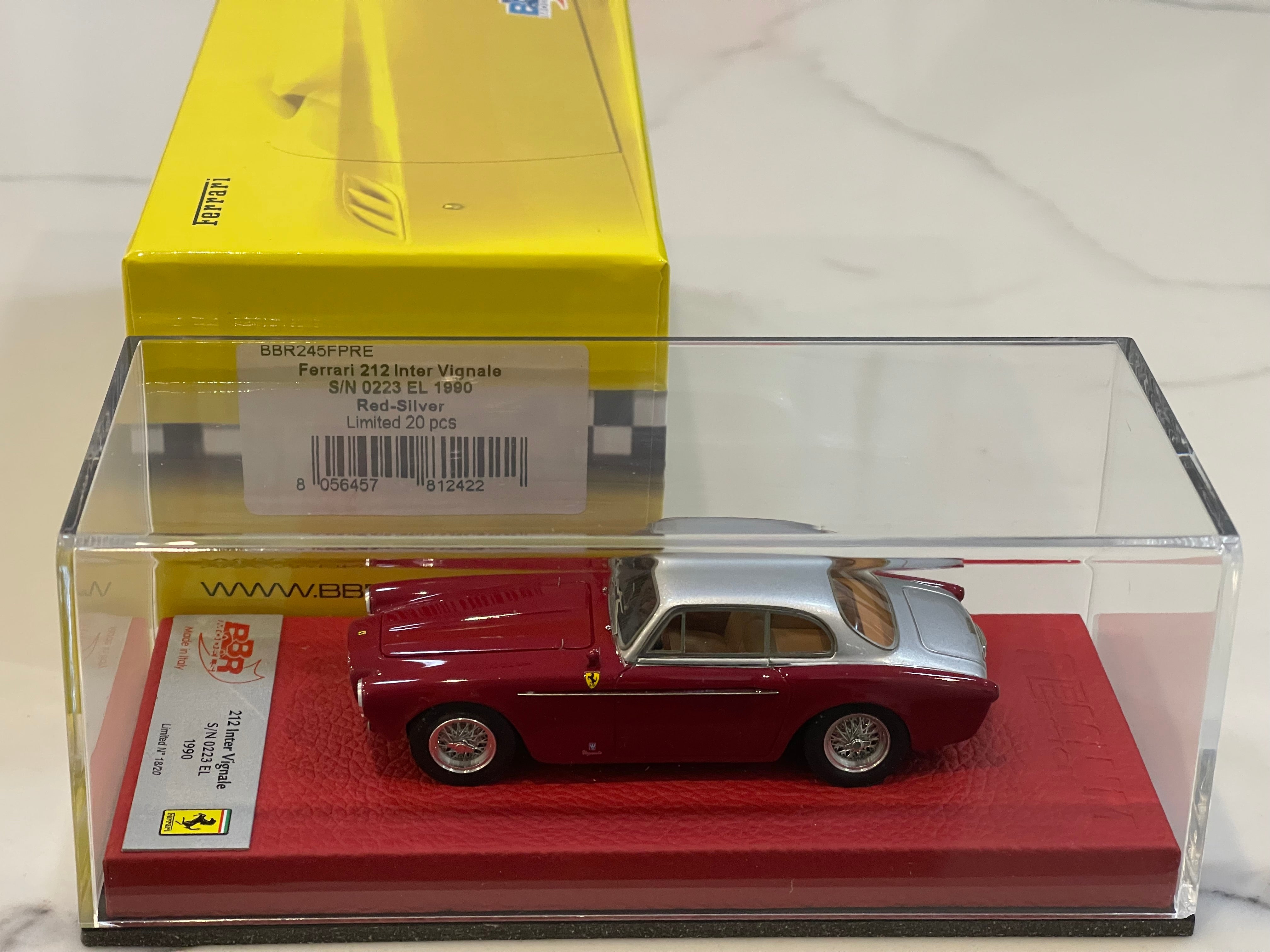 BBR 1/43 Ferrari 212 Inter Vignale Coupe 0223EL 1952 Red/Silver BBR245FPRE