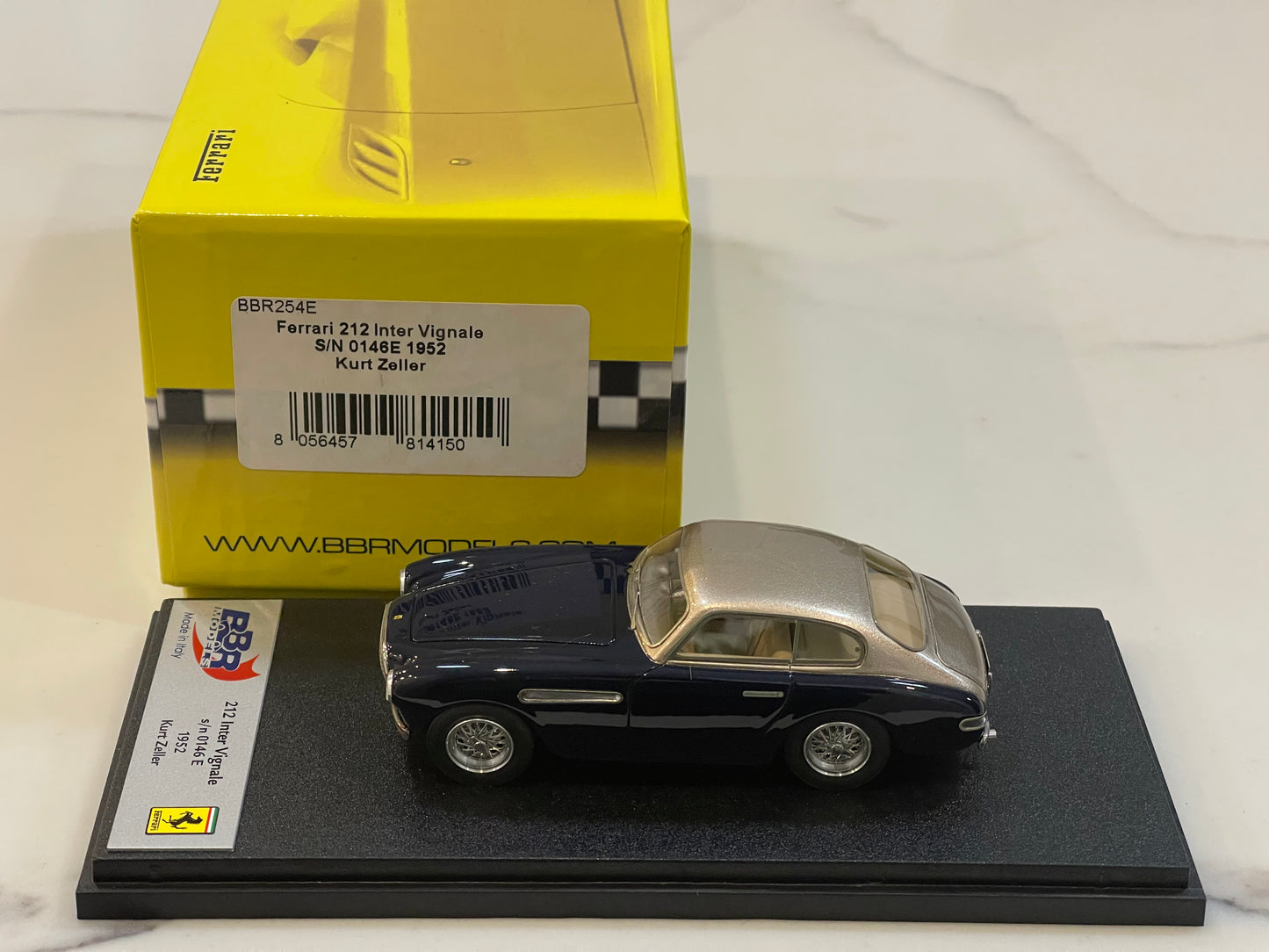 BBR 1/43 Ferrari 212 Inter Vignale Coupe 0146E 1952 Dark Blue/Gold BBR254E