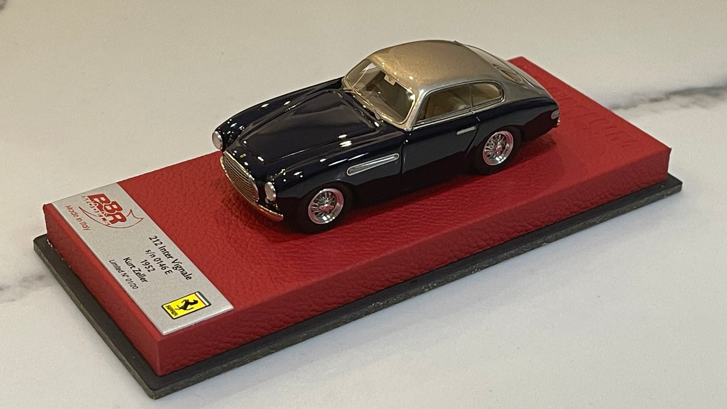 BBR 1/43 Ferrari 212 Inter Vignale Coupe 0146E Kurt Zeller 1952 Dark Blue/Gold BBR254EPRE