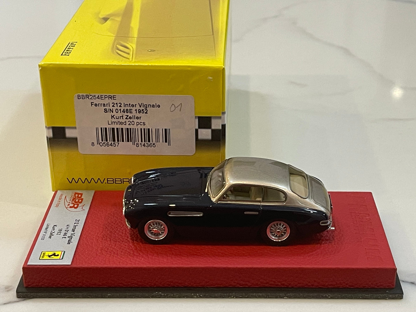 BBR 1/43 Ferrari 212 Inter Vignale Coupe 0146E Kurt Zeller 1952 Dark Blue/Gold BBR254EPRE