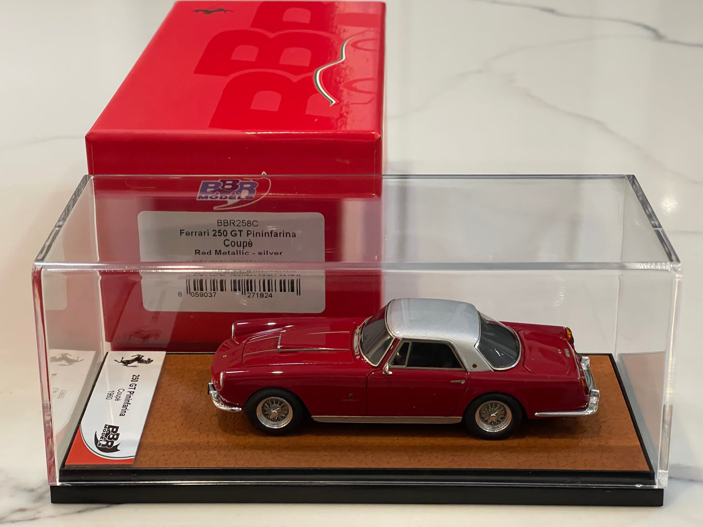 BBR 1/43 Ferrari 250 GT Pininfarina Coupe 1959 Met. Red/Silver BBR258C