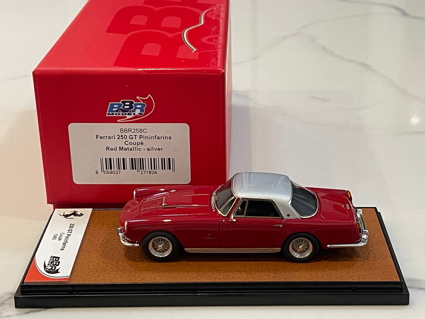 BBR 1/43 Ferrari 250 GT Pininfarina Coupe 1959 Met. Red/Silver BBR258C