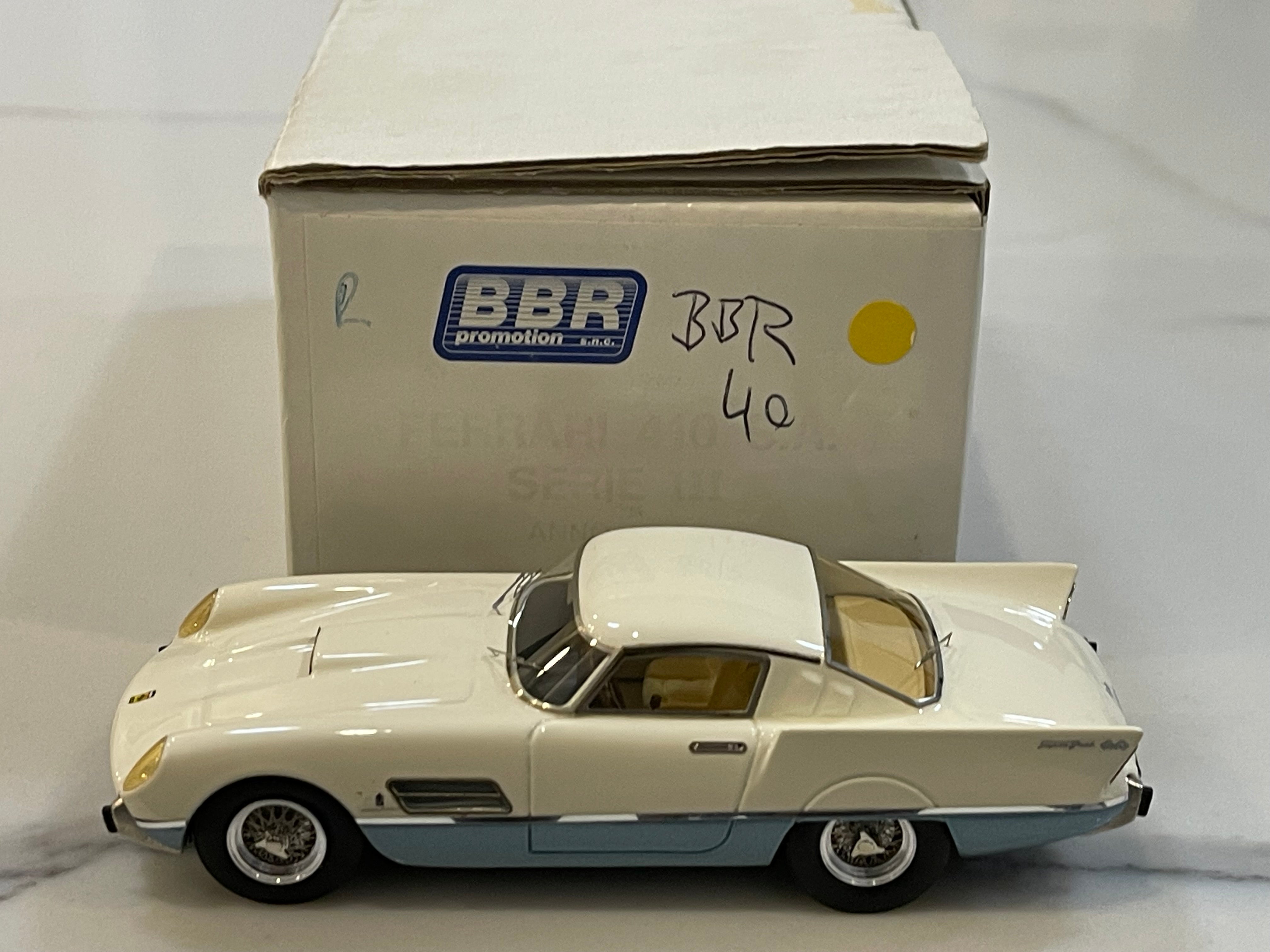 BBR 1/43 Ferrari 410 Superfast Paris Auto Show 1956 White/Blue BBR40