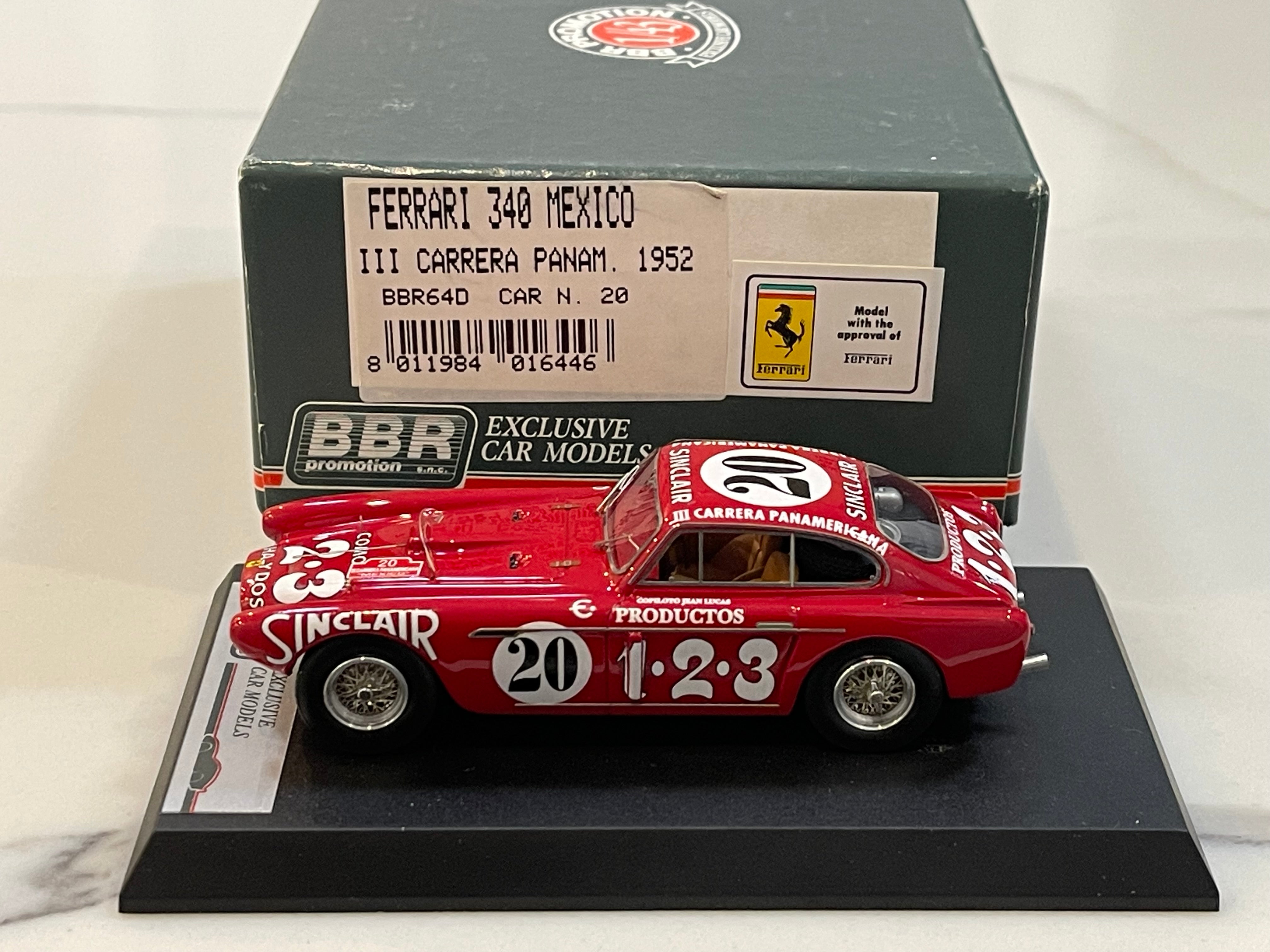 BBR 1/43 Ferrari 340 Mexico III Carrera Panamericana 1952 Red No. 20 BBR64D