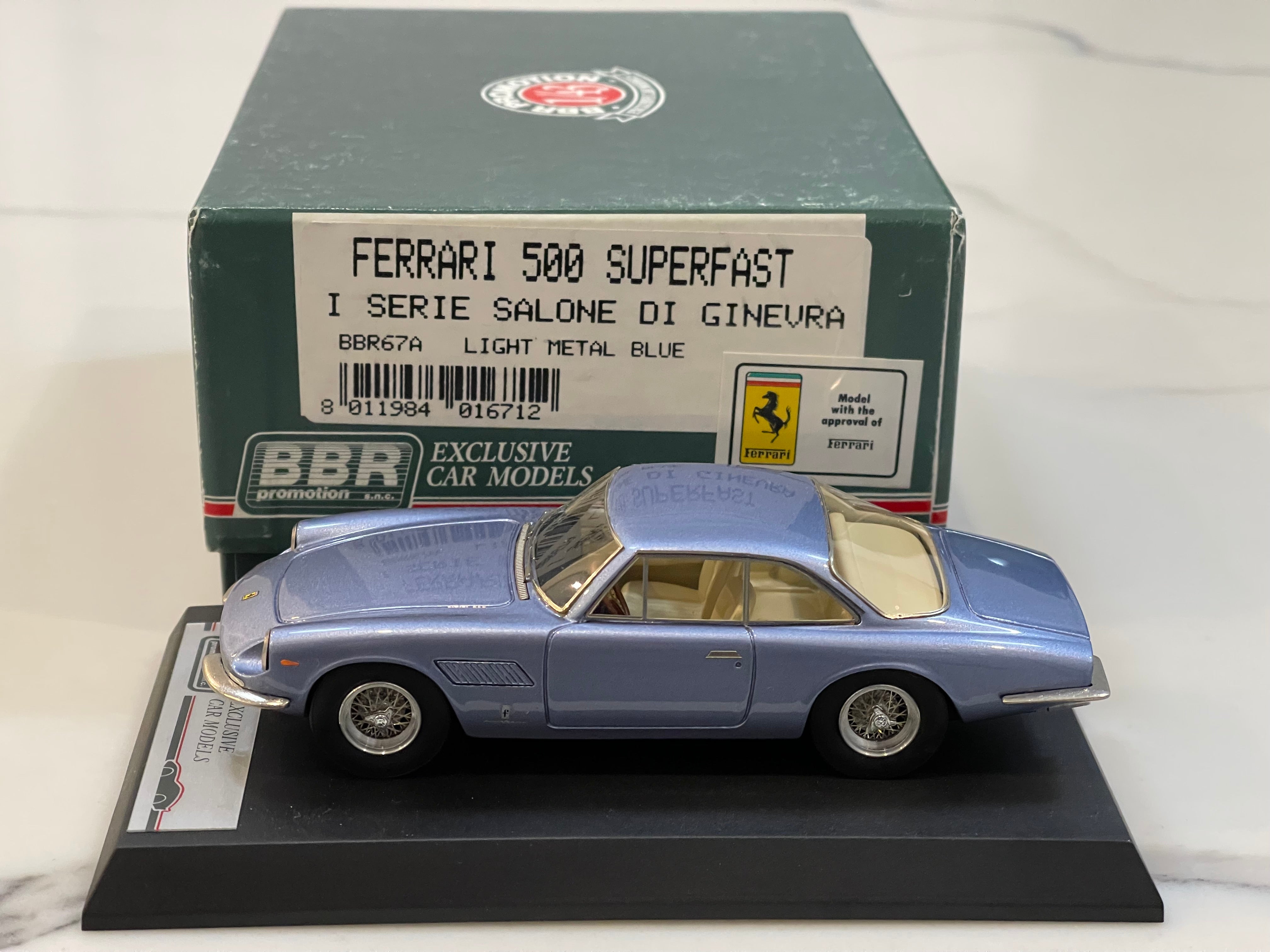 BBR 1/43 Ferrari 500 Superfast Series I Geneva Auto Show 1964 Light Met. Blue BBR67A