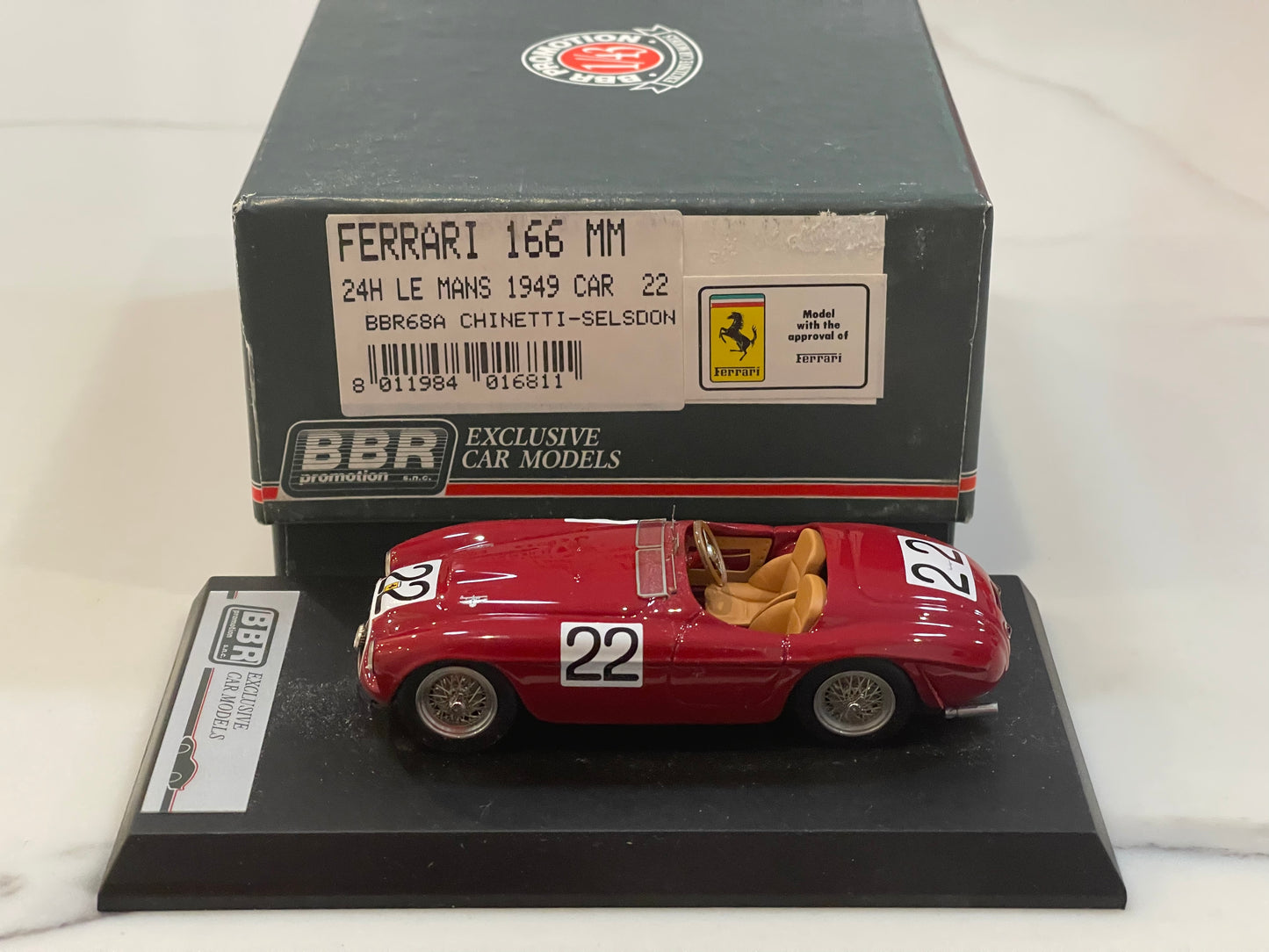 BBR 1/43 Ferrari 166 MM 24 Hours Le Mans 1949 Dark Red No. 22 BBR68A