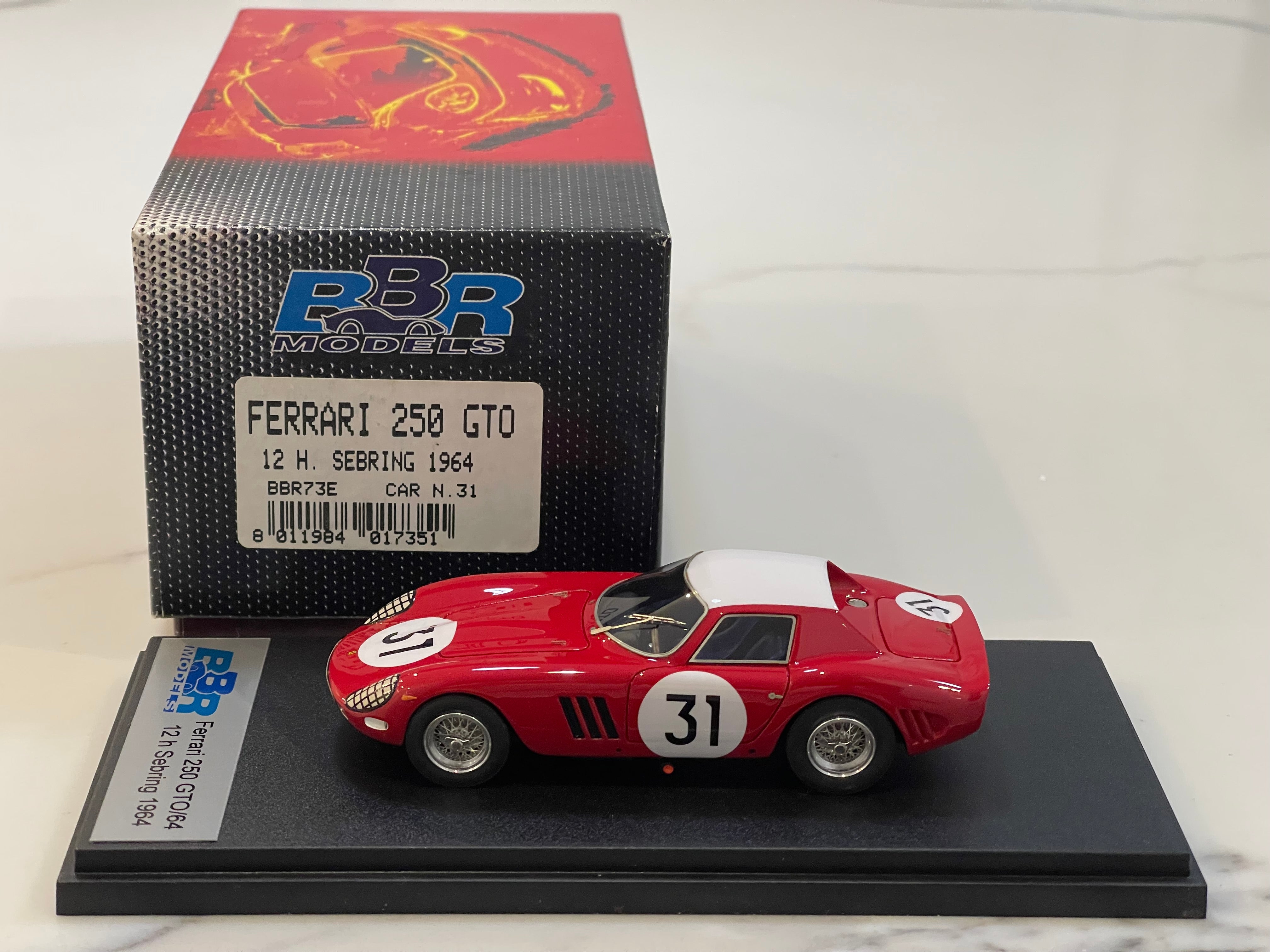 BBR 1/43 Ferrari 250 GTO Series II 12 Hour Sebring 1964 Red No. 31 BBR73E