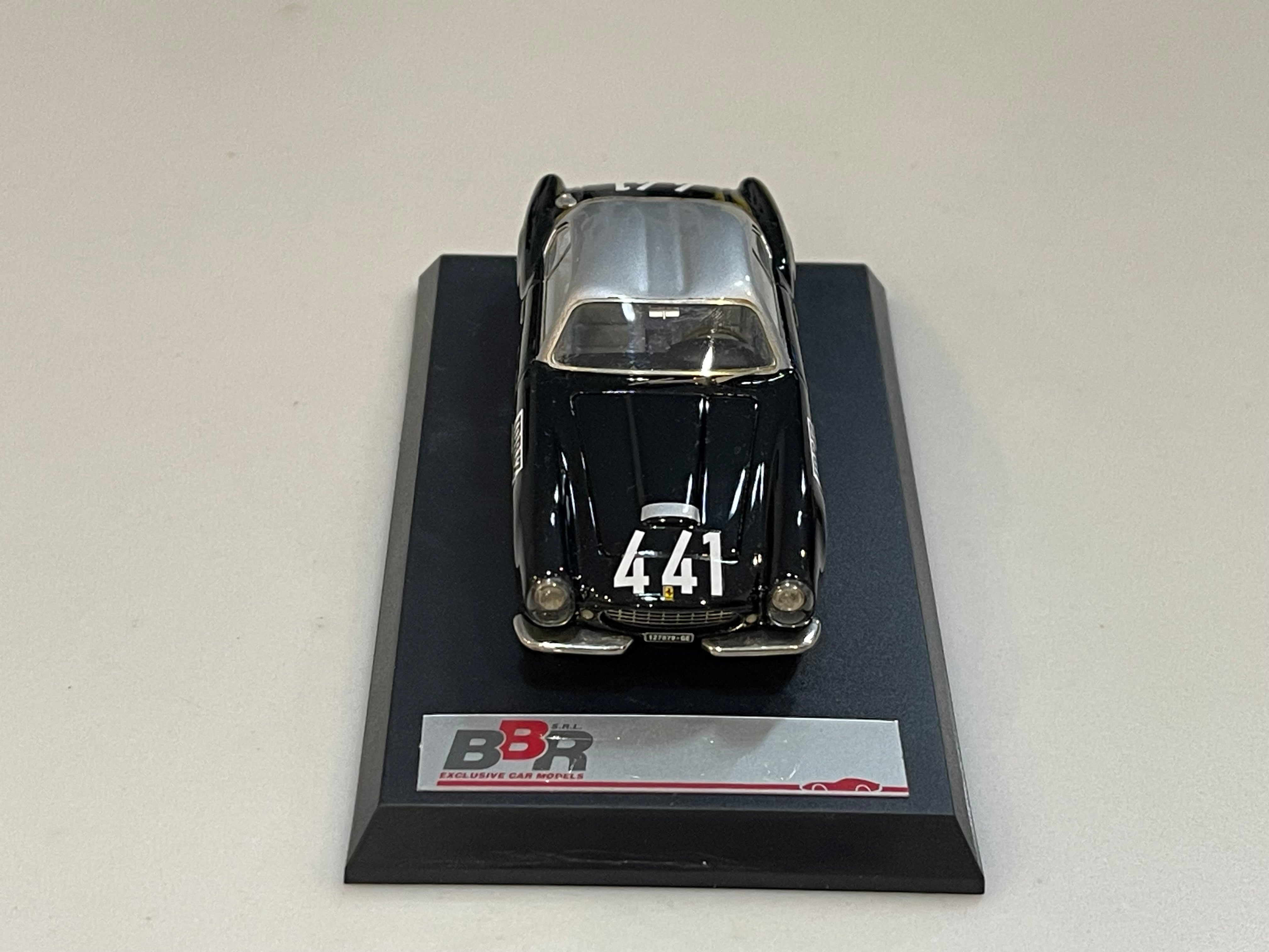 BBR 1/43 Ferrari 250 GT Zagato Mille Miglia 1957 Black/Silver No. 441 BBR80D