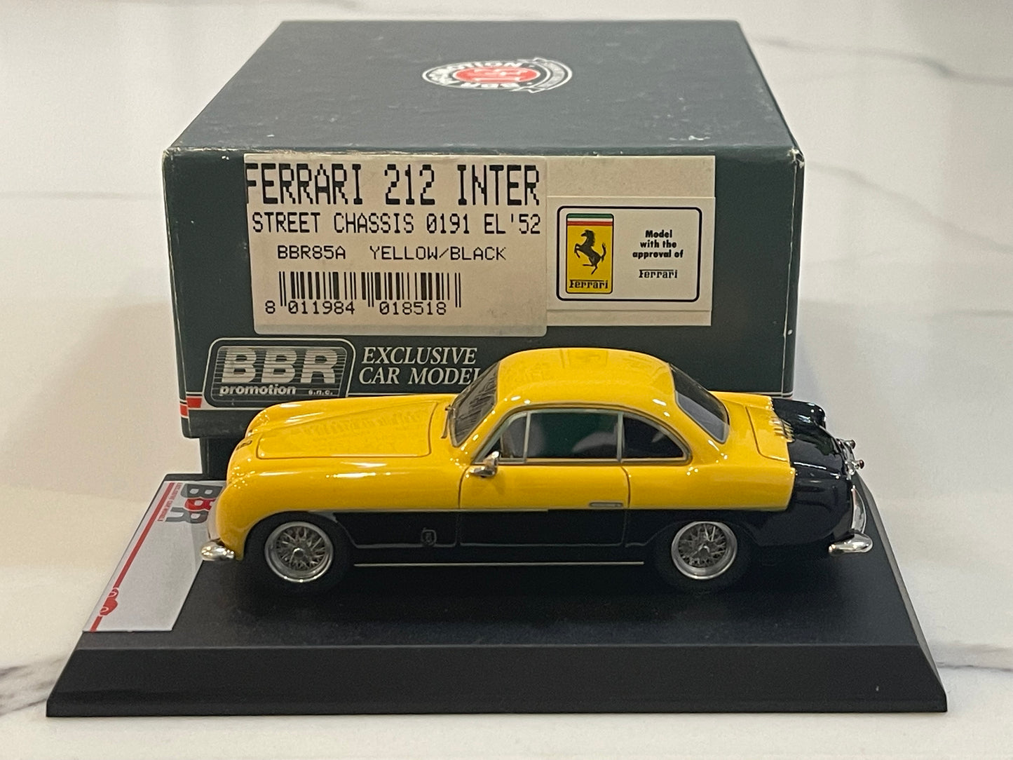 BBR 1/43 Ferrari 212 Inter Coupe 0191EL 1952 Yellow/Black BBR85A