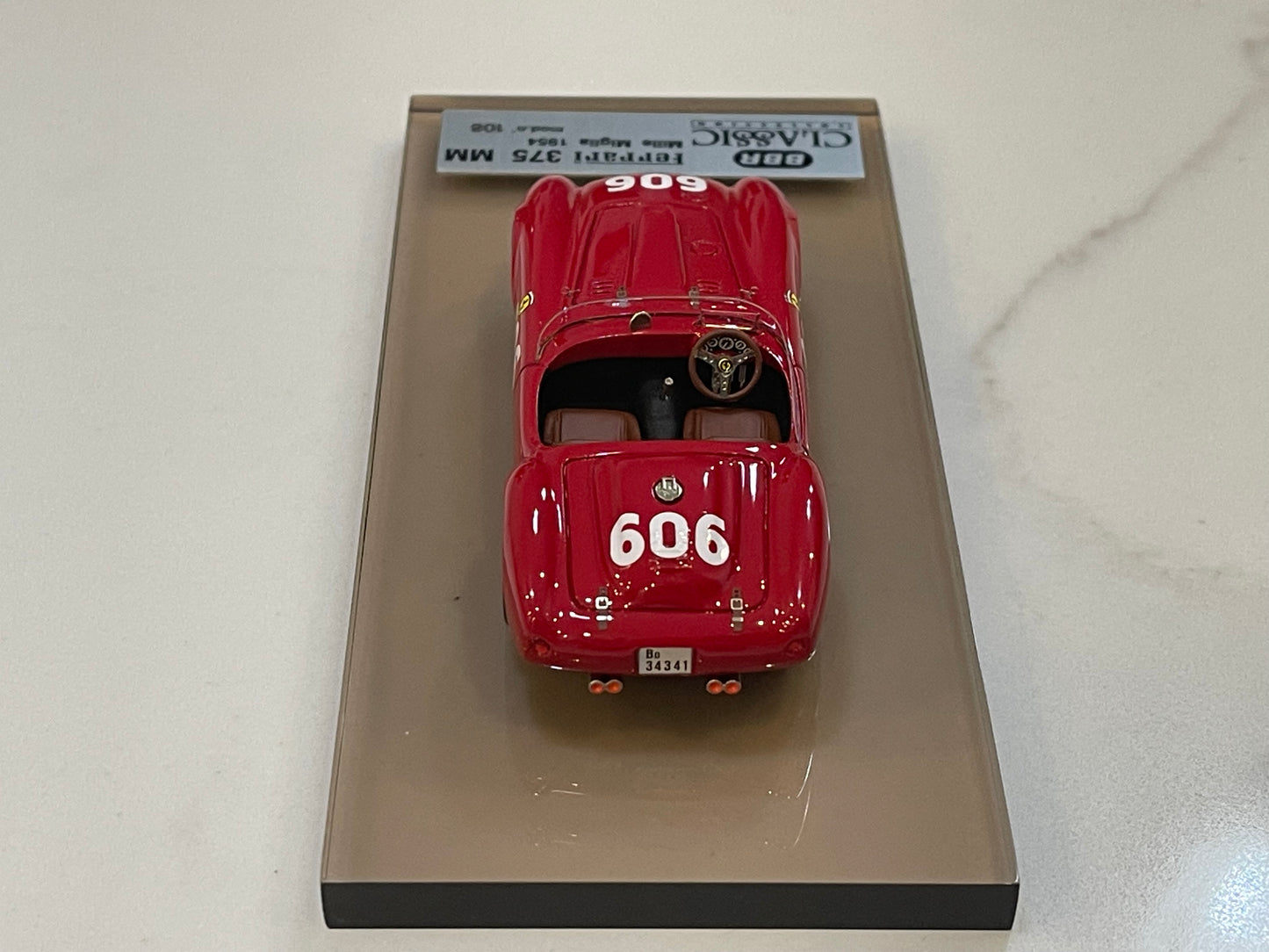 BBR 1/43 Ferrari 375 MM Spyder Pininfarina RHD 0386AM Mille Miglia 1954 Red No. 606 BC01