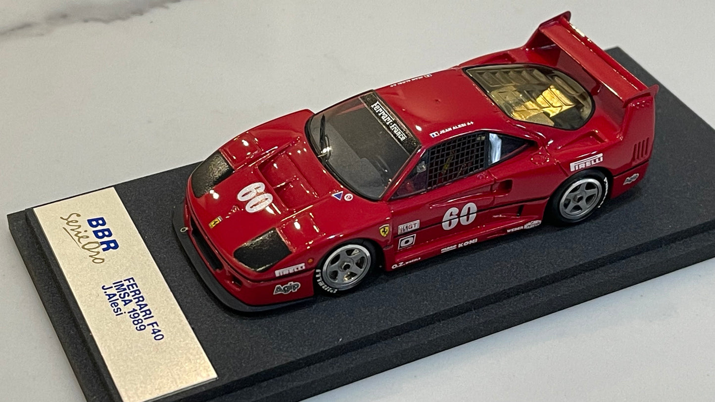 BBR 1/43 Ferrari F40 LM Michelotto IMSA Laguna Seca 1989 Red No. 60 BG09B