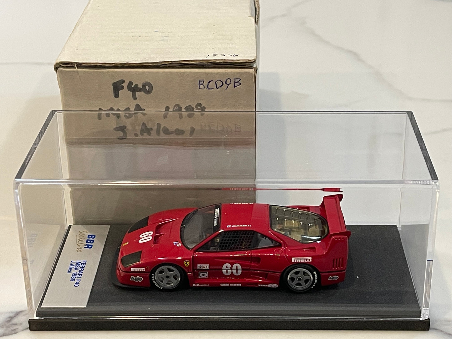 BBR 1/43 Ferrari F40 LM Michelotto IMSA Laguna Seca 1989 Red No. 60 BG09B
