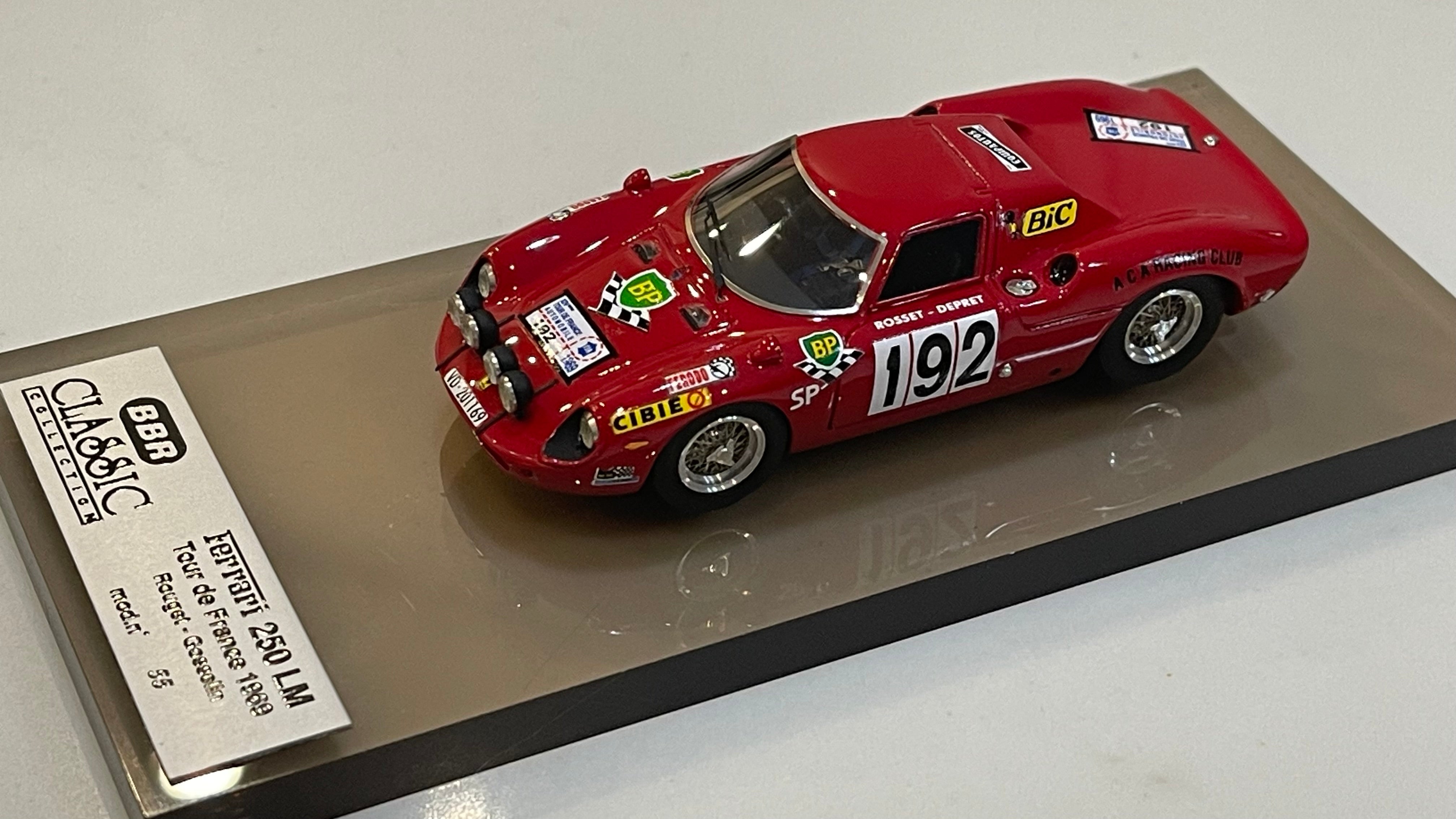 BBR 1/43 Ferrari 250 LM Tour De France 1969 Red No. 192 BC18