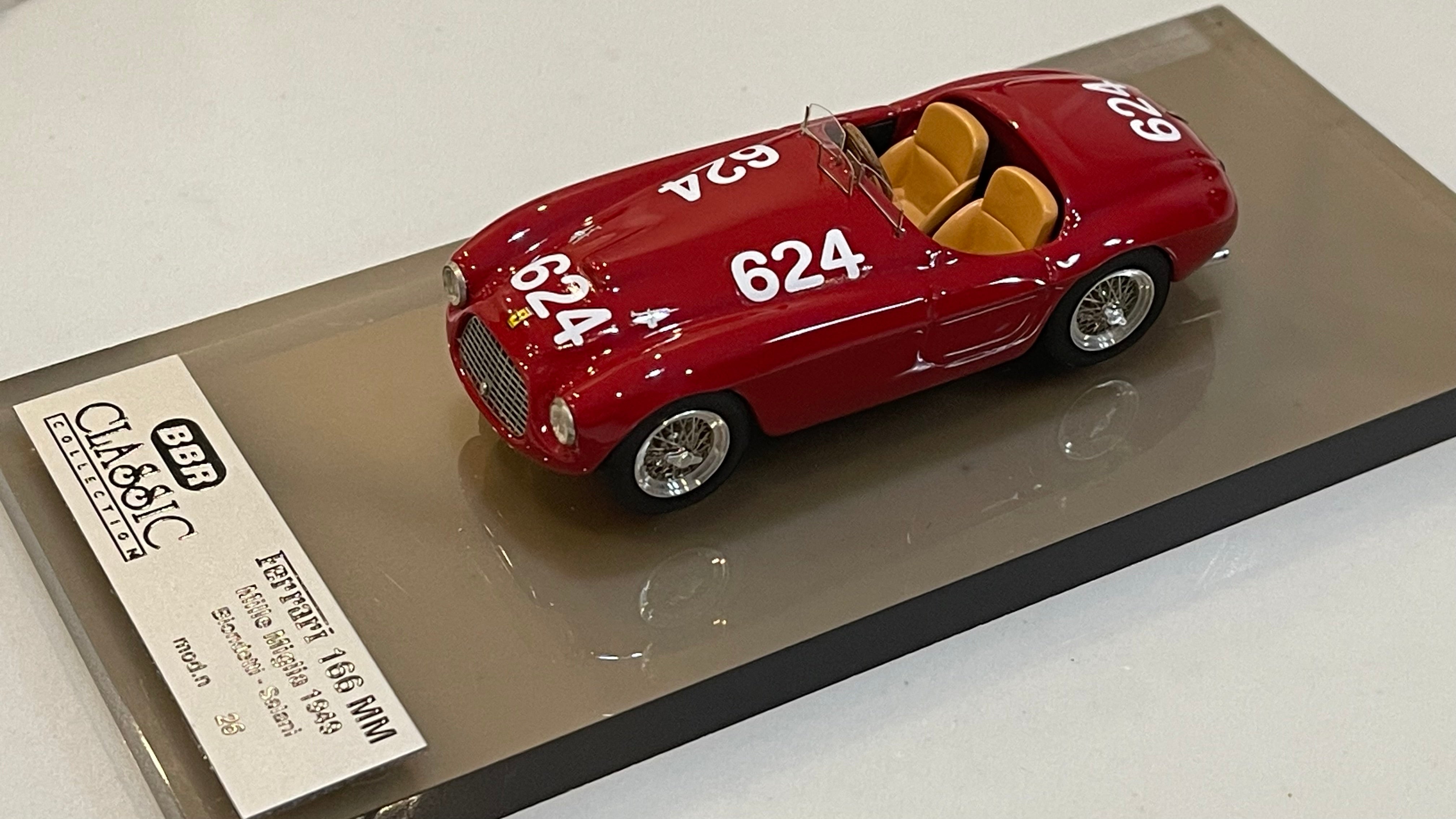 BBR 1/43 Ferrari 166 MM Mille Miglia 1949 Dark Red No. 624 BC20