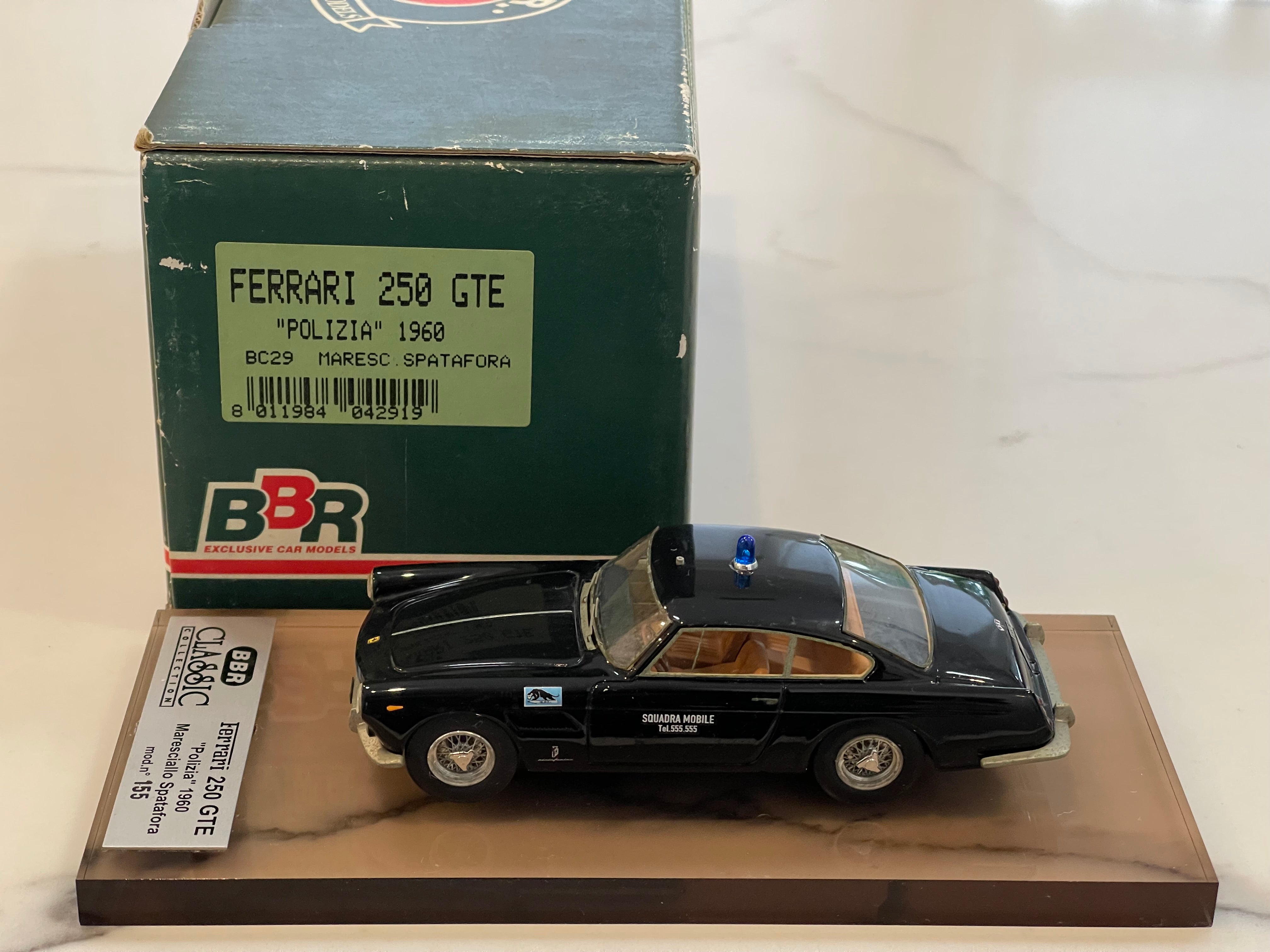 BBR 1/43 Ferrari 250 GTE Polizia Maresciallo Spatafora 1960 Blue BC29