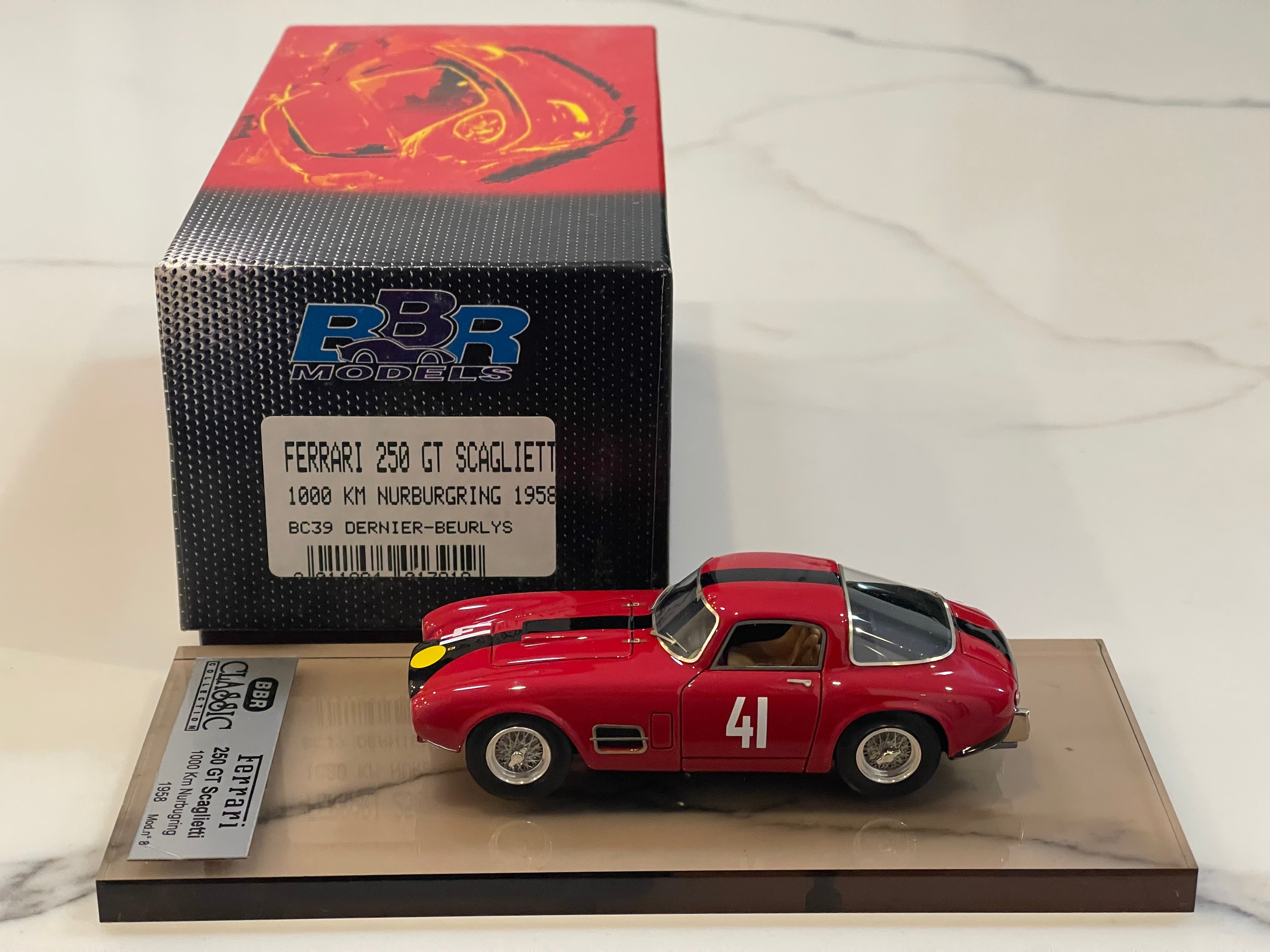 BBR 1/43 Ferrari 250 GT Scaglietti 1000KM Nurburgring 1958 Red No. 41 BC39