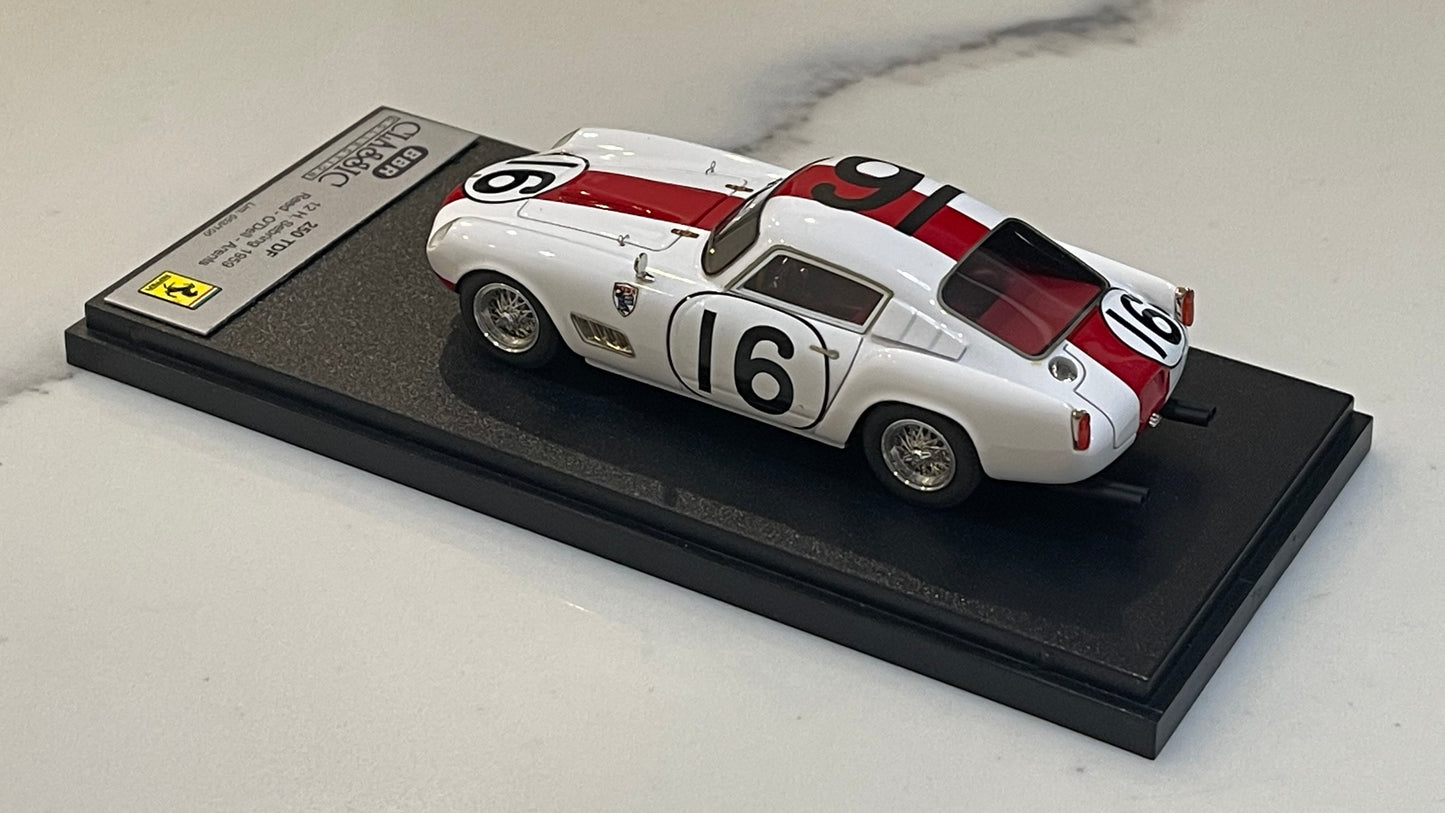 BBR 1/43 Ferrari 250 TDF 12H Sebring 1959 White No. 16 BC56