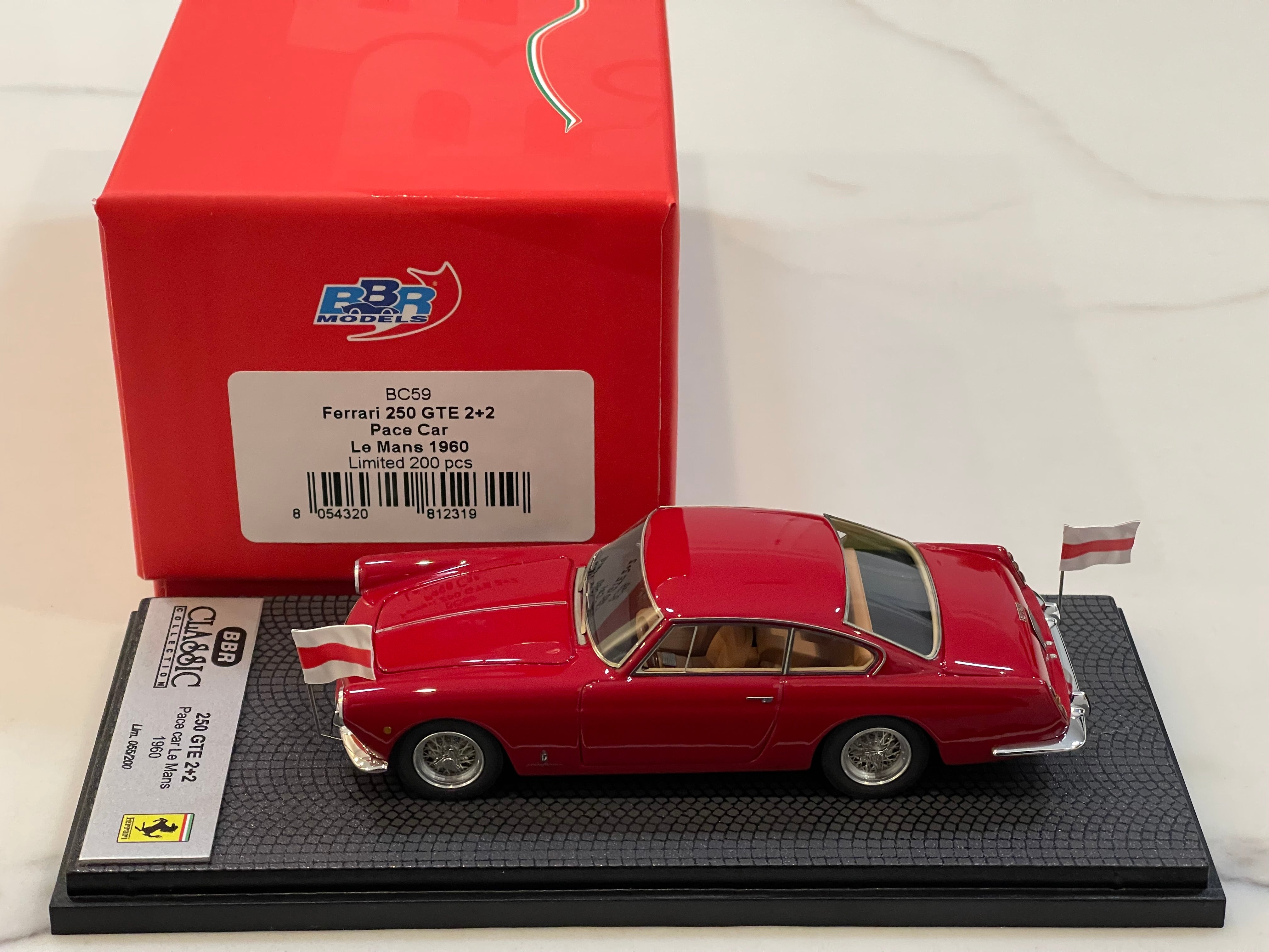 BBR 1/43 Ferrari 250 GTE 2+2 Pace Car Le Mans 1960 Red BC59