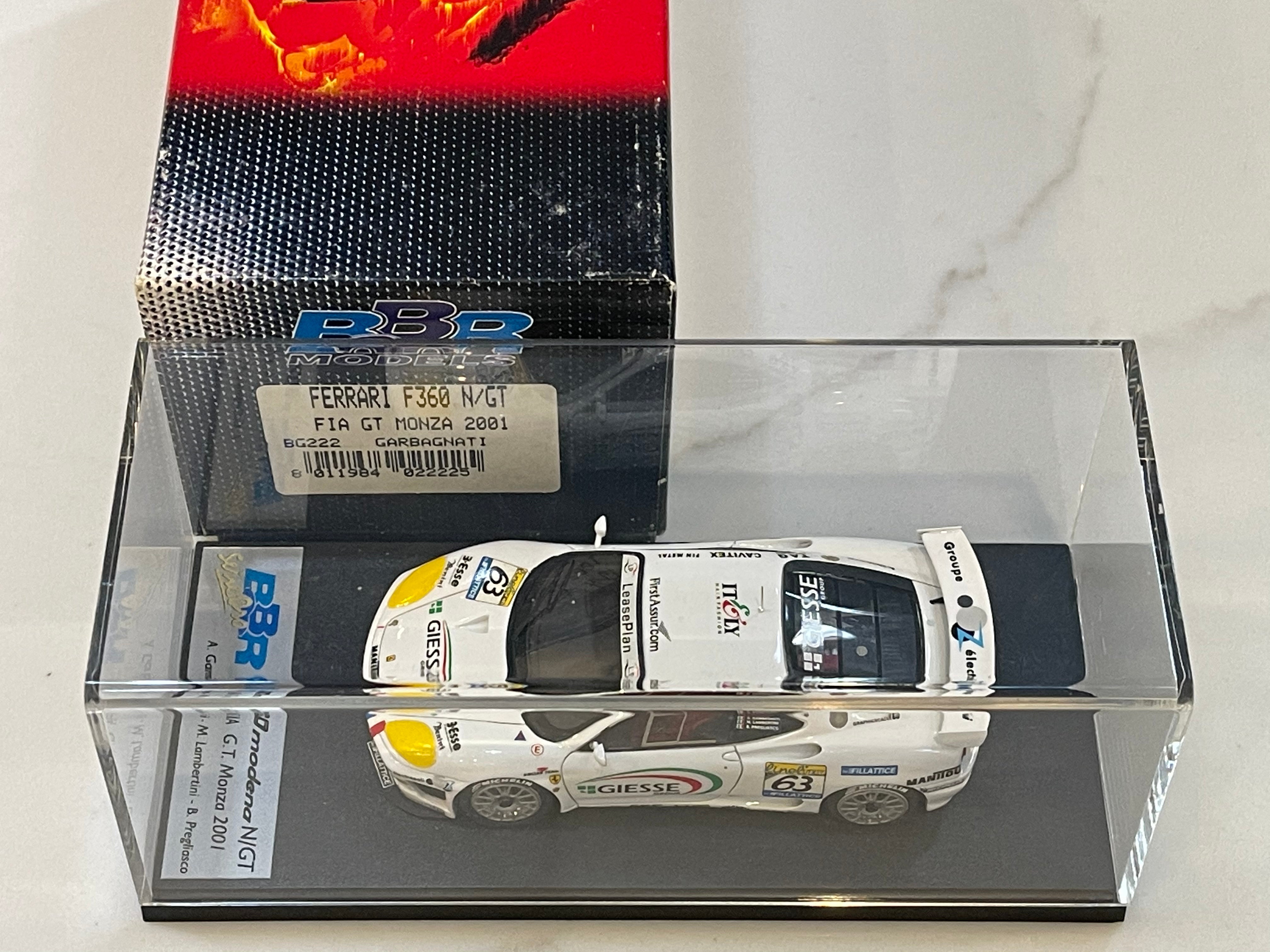 BBR 1/43 Ferrari F360 N/GT GT Monza 2001 White No. 63 BG222