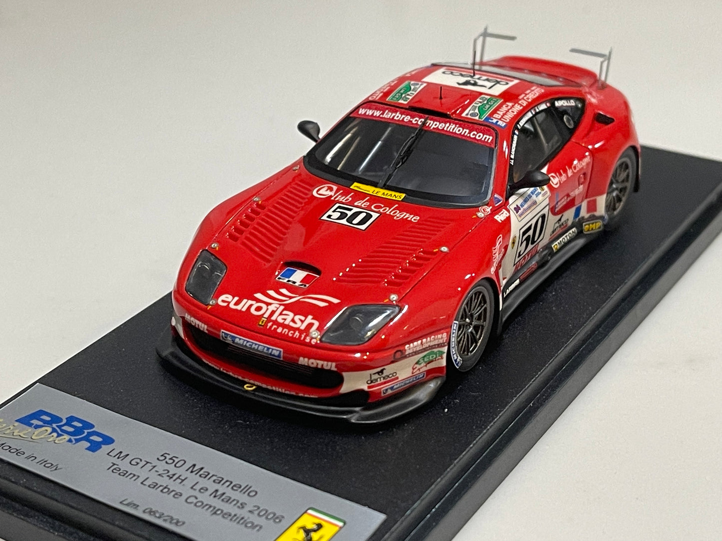 BBR 1/43 Ferrari 550 Maranello 24 Hours Le Mans 2006 Red No. 50 BG310