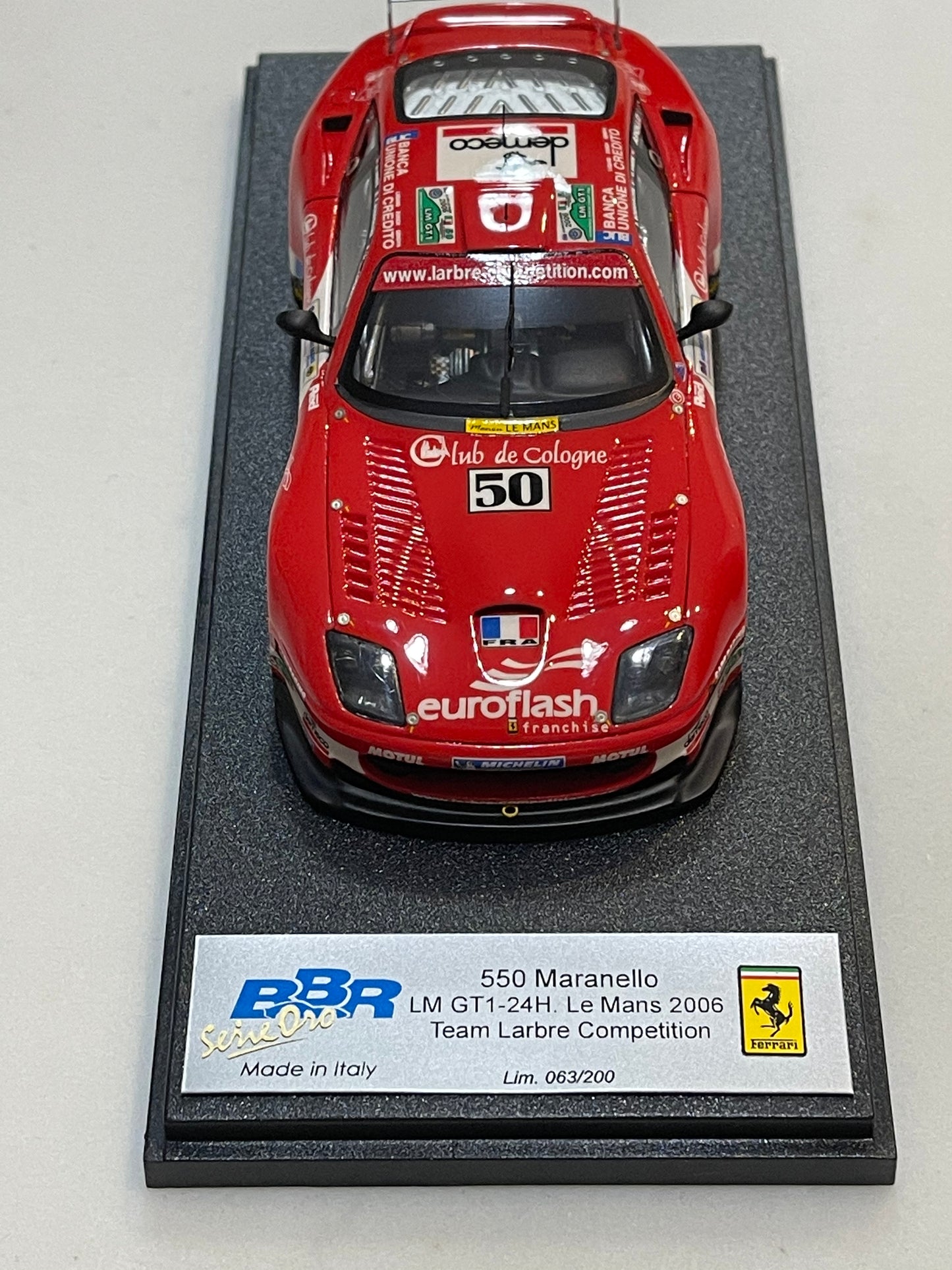 BBR 1/43 Ferrari 550 Maranello 24 Hours Le Mans 2006 Red No. 50 BG310
