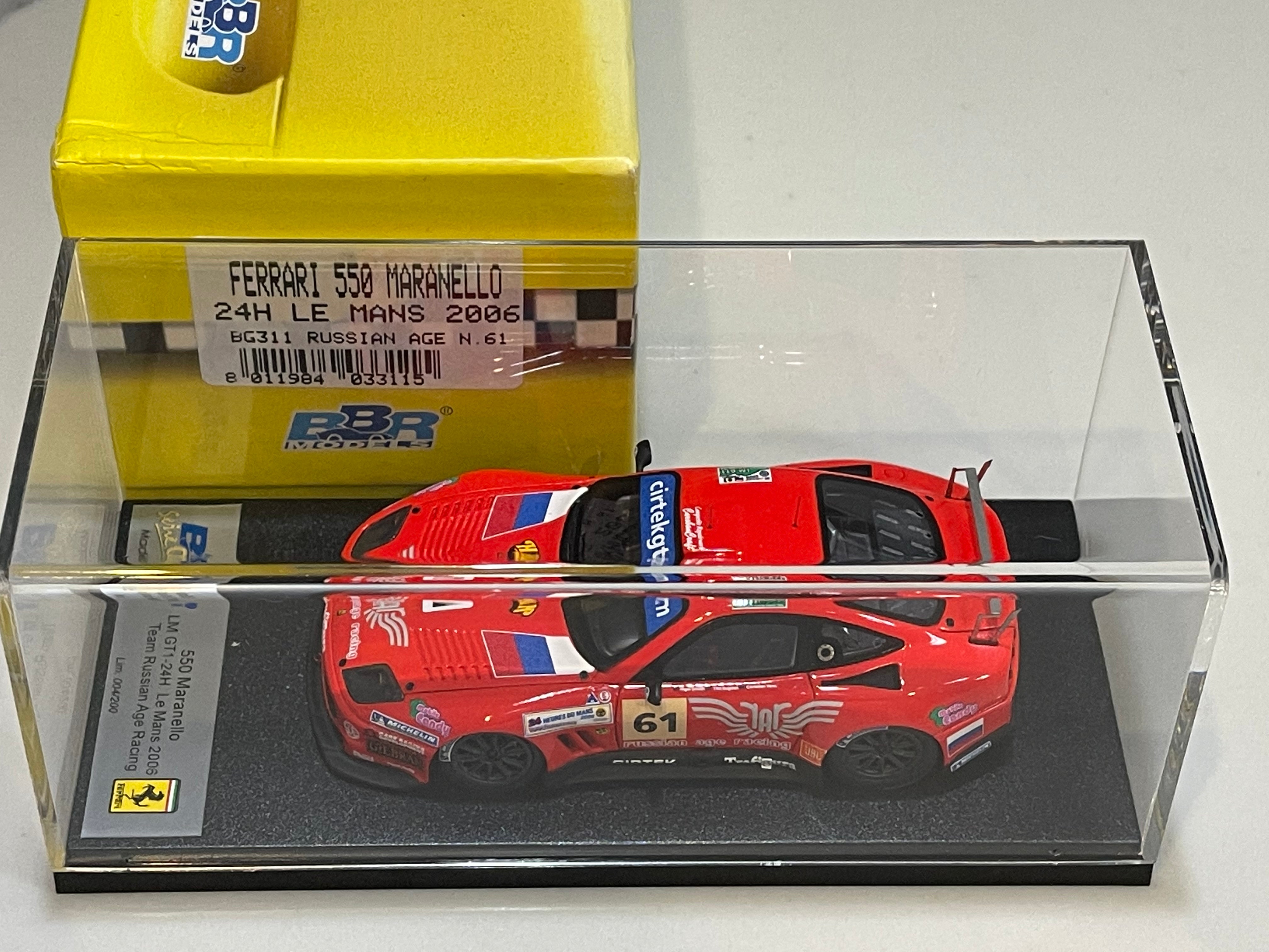 BBR 1/43 Ferrari 550 Maranello 24 Hours Le Mans 2006 Red No. 61 BG311