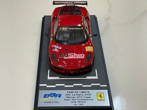 BBR 1/43 Ferrari F430 LMGT2 24 Hours Le Mans 2009 Red No. 82 BG356D