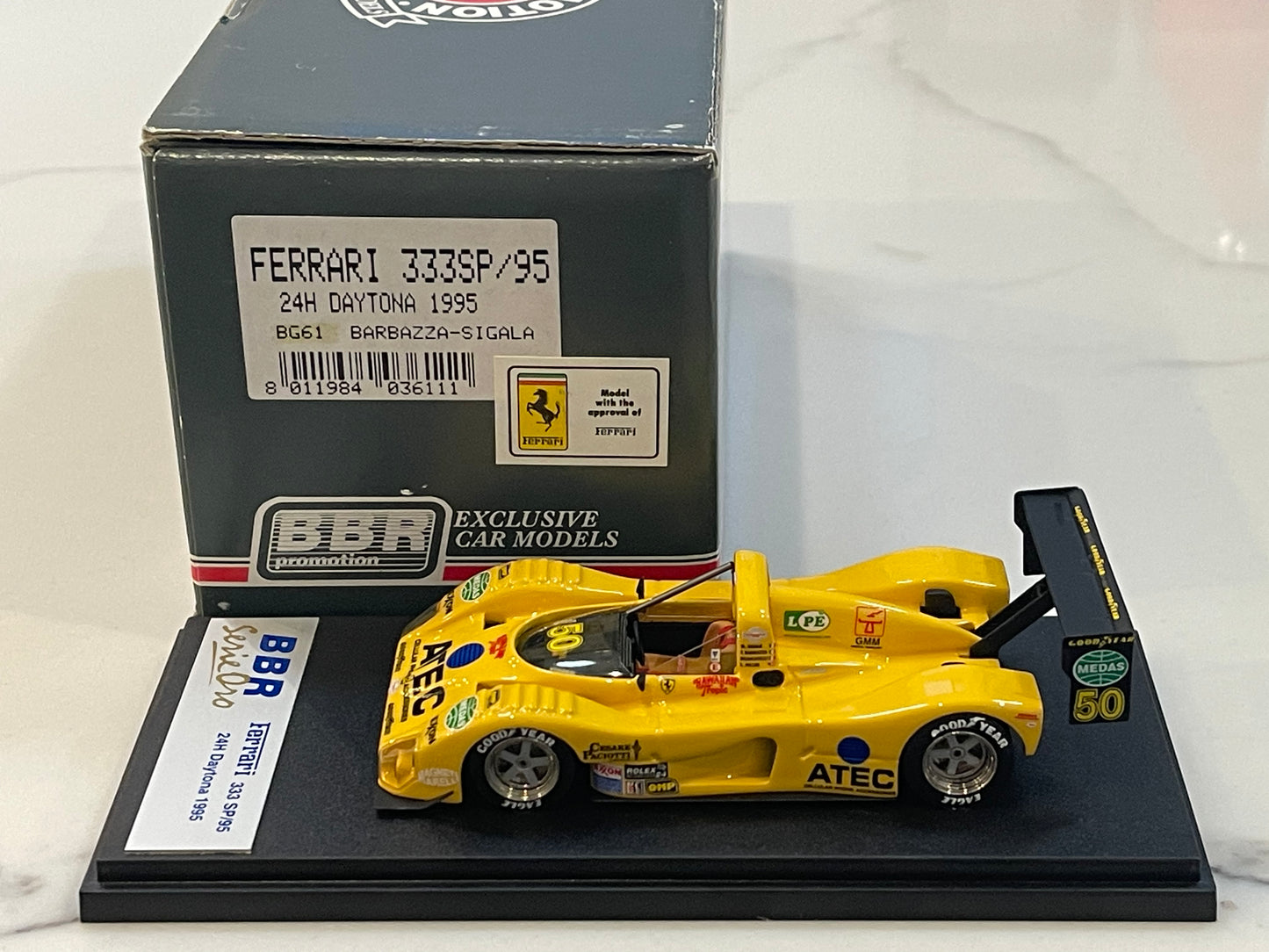 BBR 1/43 Ferrari 333 SP IMSA 24 Hours Daytona 1995 Yellow No. 50 BG61