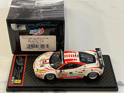 BBR 1/43 Ferrari 458 Italia GT2 GTE Am 24 Hours Le Mans 2012 White No. 83 BBRC101