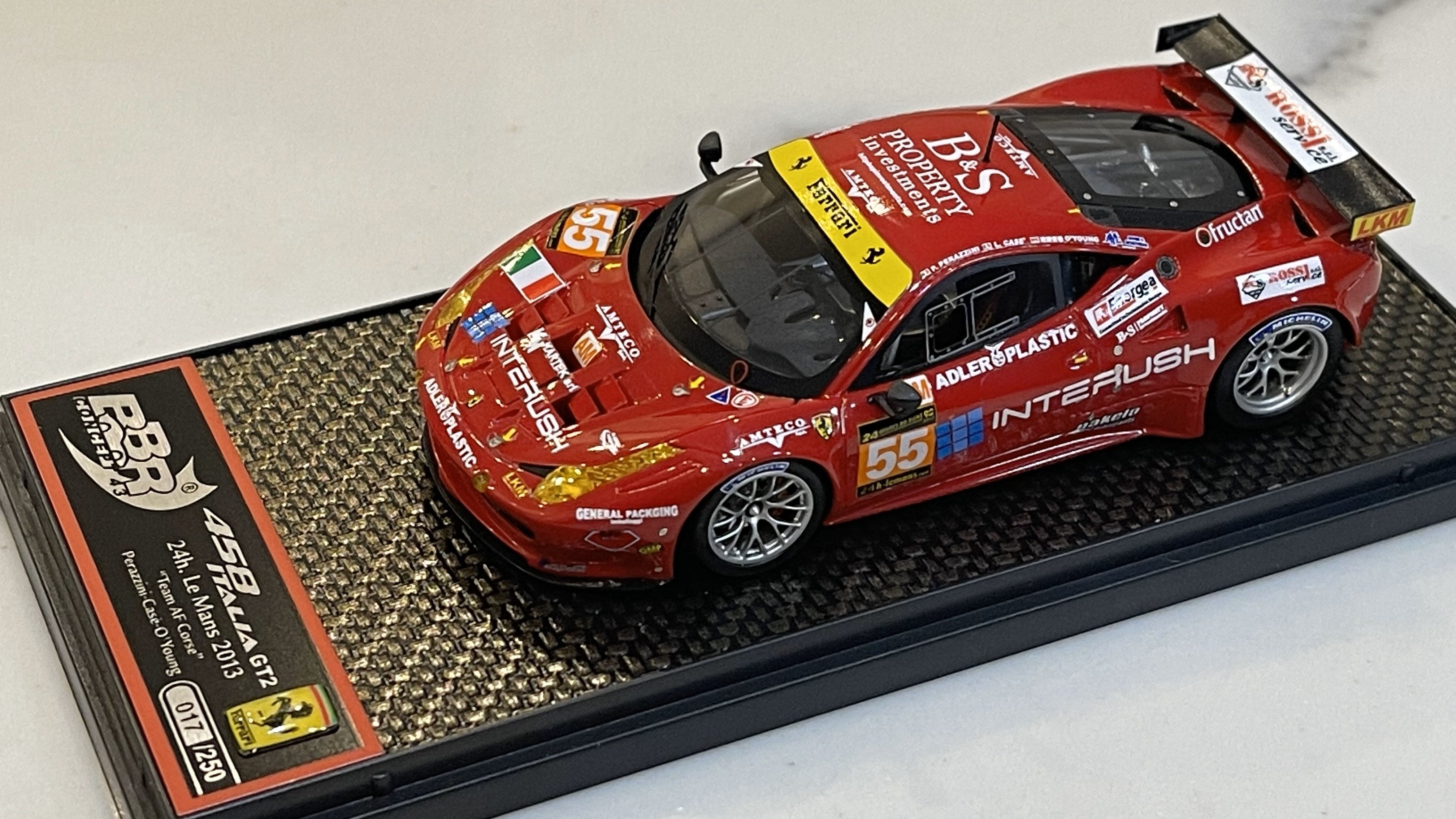 BBR 1/43 Ferrari 458 Italia GT2 GTE Am 24 Hours Le Mans 2013 Red No. 55 BBRC124