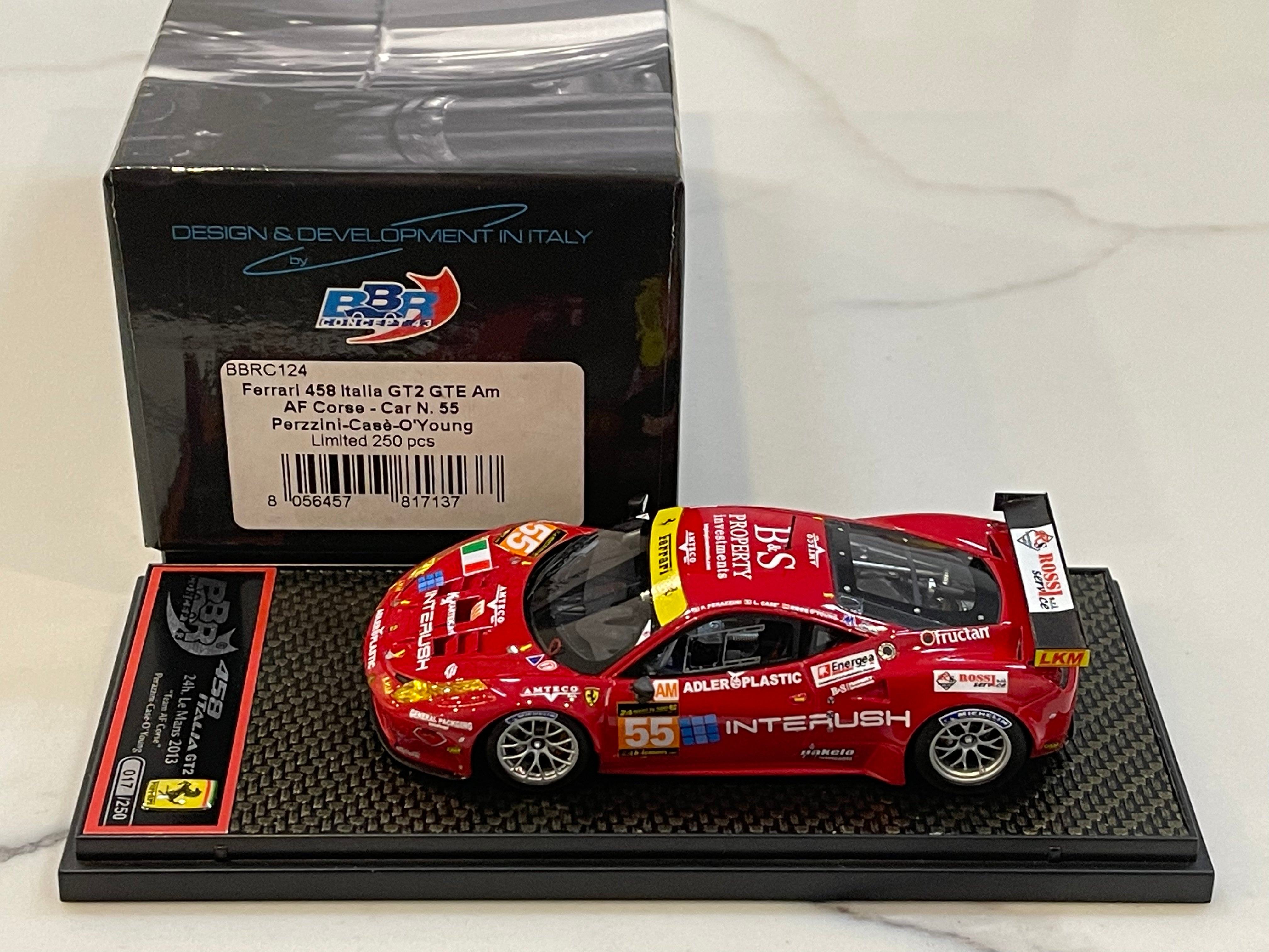 BBR 1/43 Ferrari 458 Italia GT2 GTE Am 24 Hours Le Mans 2013 Red No. 55 BBRC124