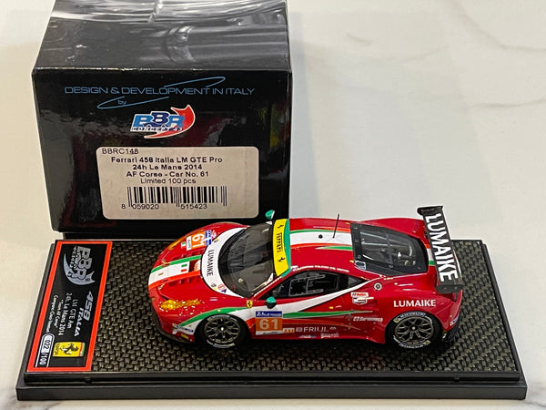 BBR 1/43 Ferrari 458 Italia LM GTE Pro 24 Hours Le Mans 2014 Red No. 61  BBRC148