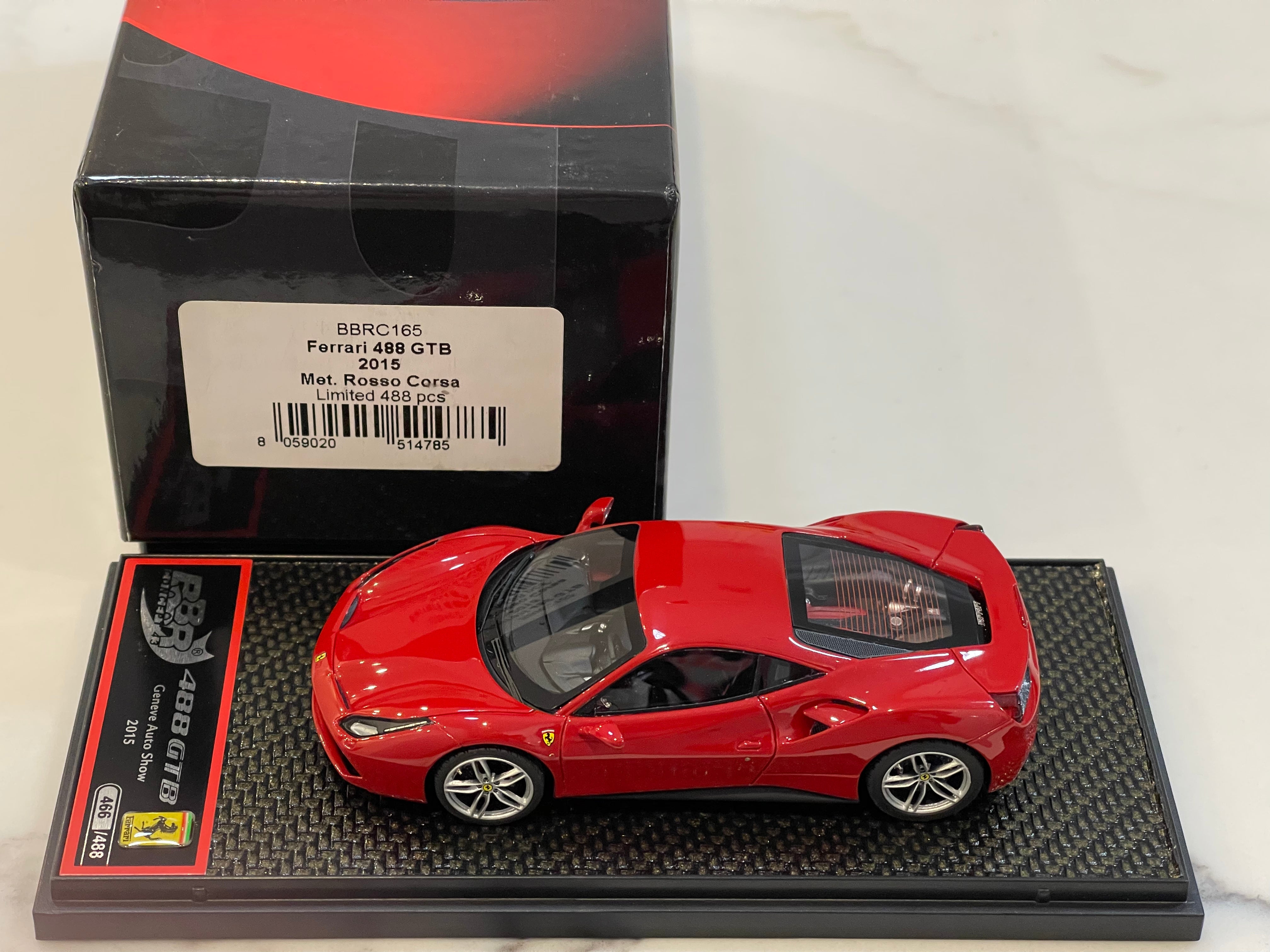 BBR 1/43 Ferrari 488 GTB 2015 Rosso Corsa BBRC165