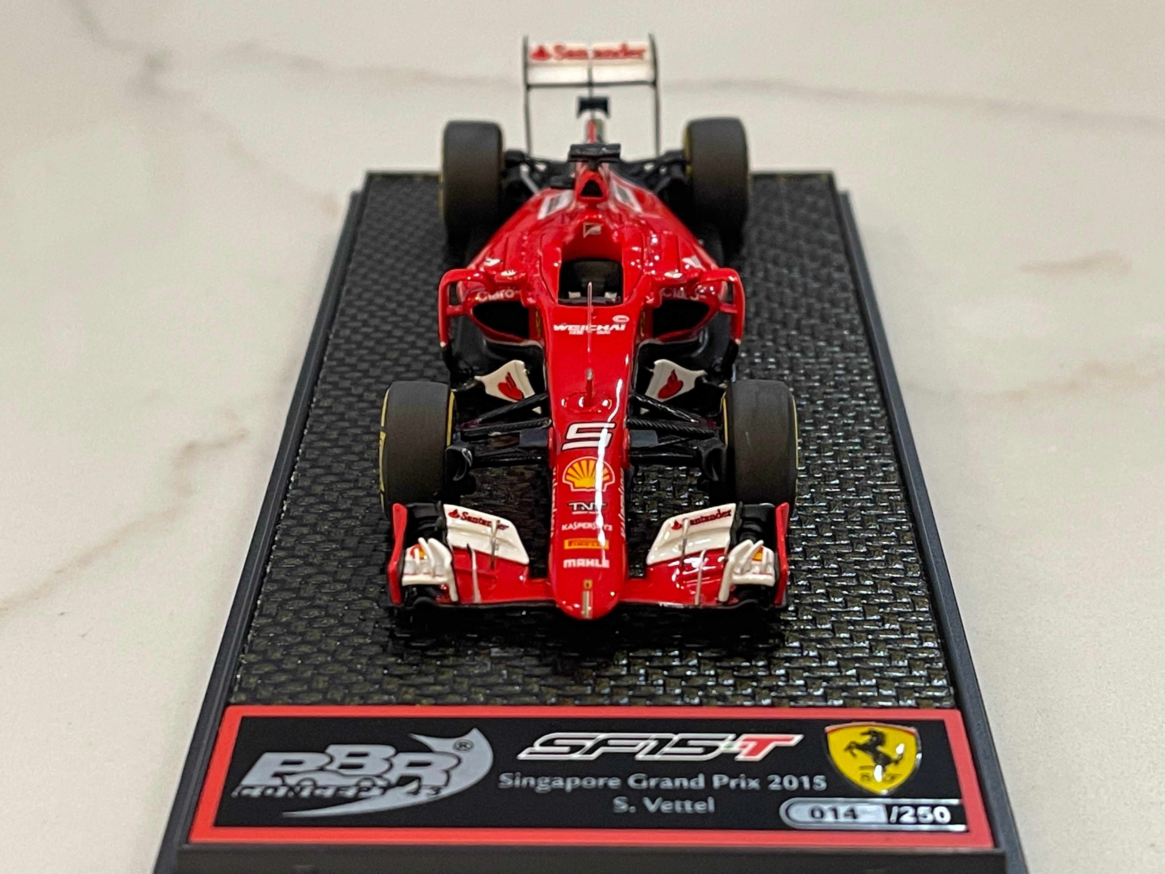BBR 1/43 Ferrari F15-T GP Singapore 2015 S. Vettel F1 Red No. 5 BBRC178A
