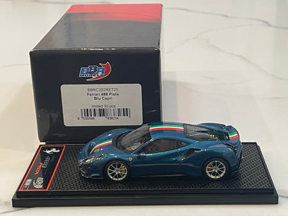 BBR 1/43 Ferrari 488 Pista 2018 Blu Capri BBRC202RET25